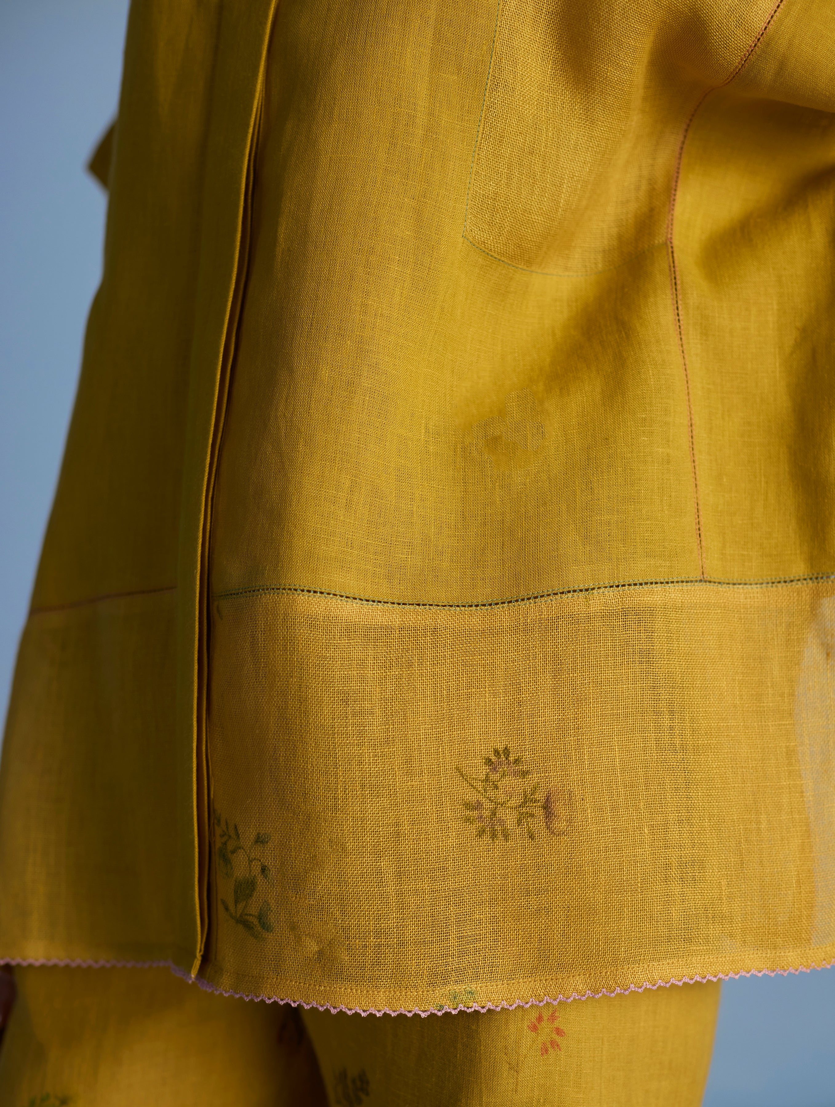 Aboli Patchwork Linen Co-ord Set - Ochre - Image 6
