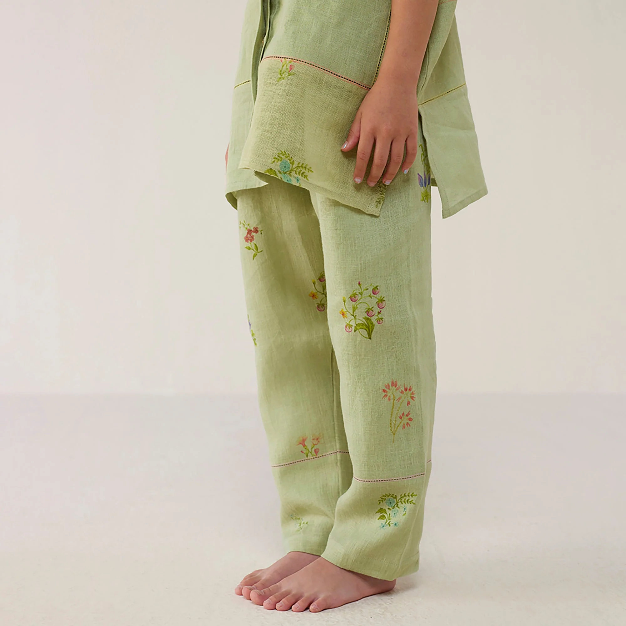 Aboli Patchwork Linen Co-ord Set - Mint - Image 7