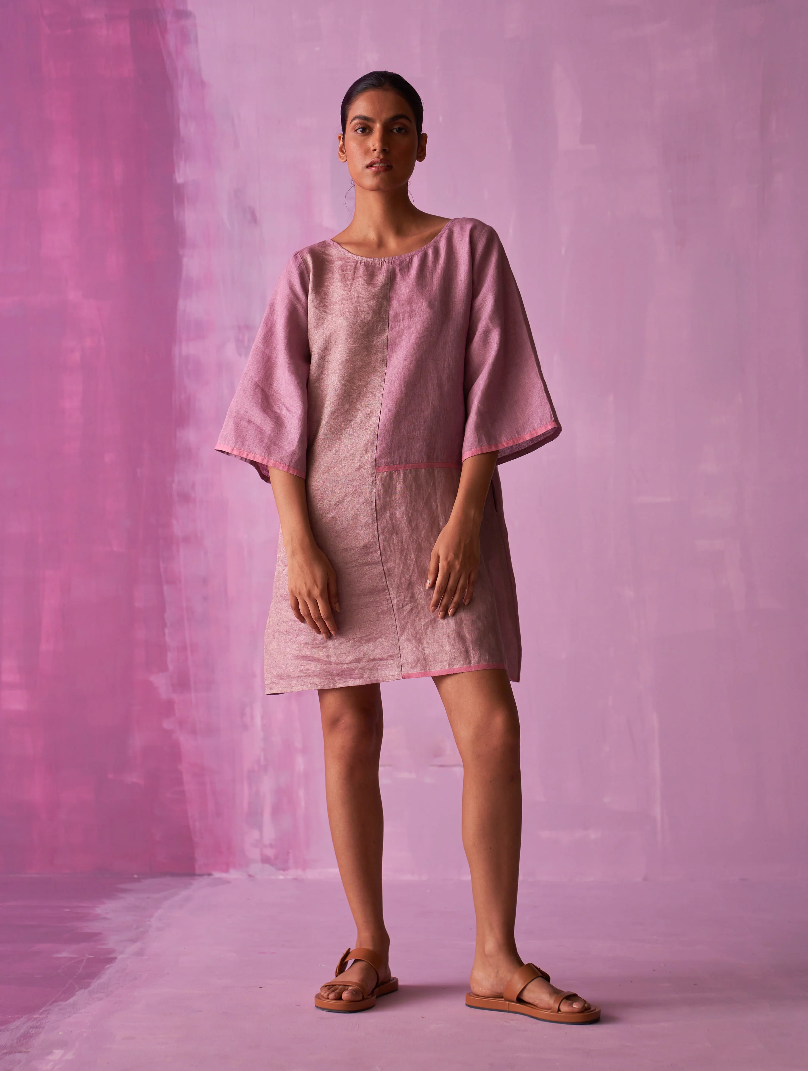 Ahana Metallic Linen Dress - Lavender - Image 6