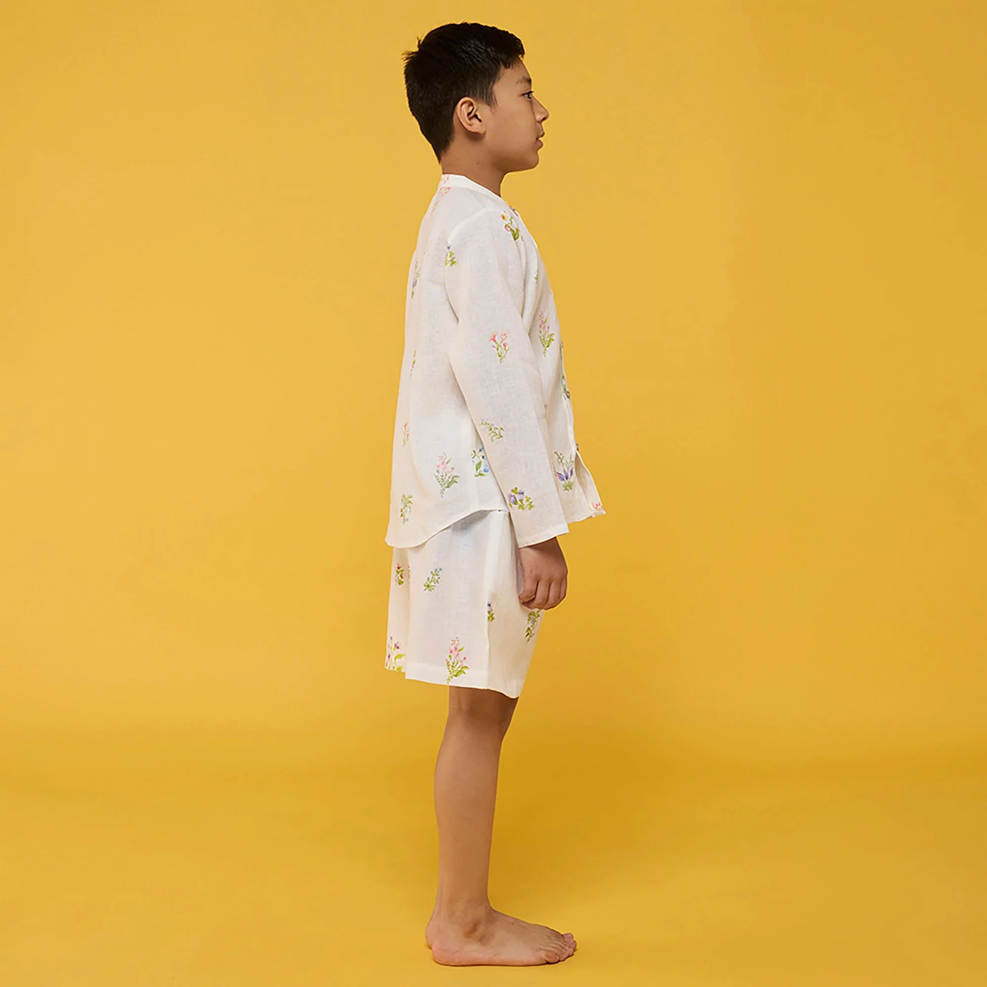 Akio Floral Linen Shirt - White - Image 3