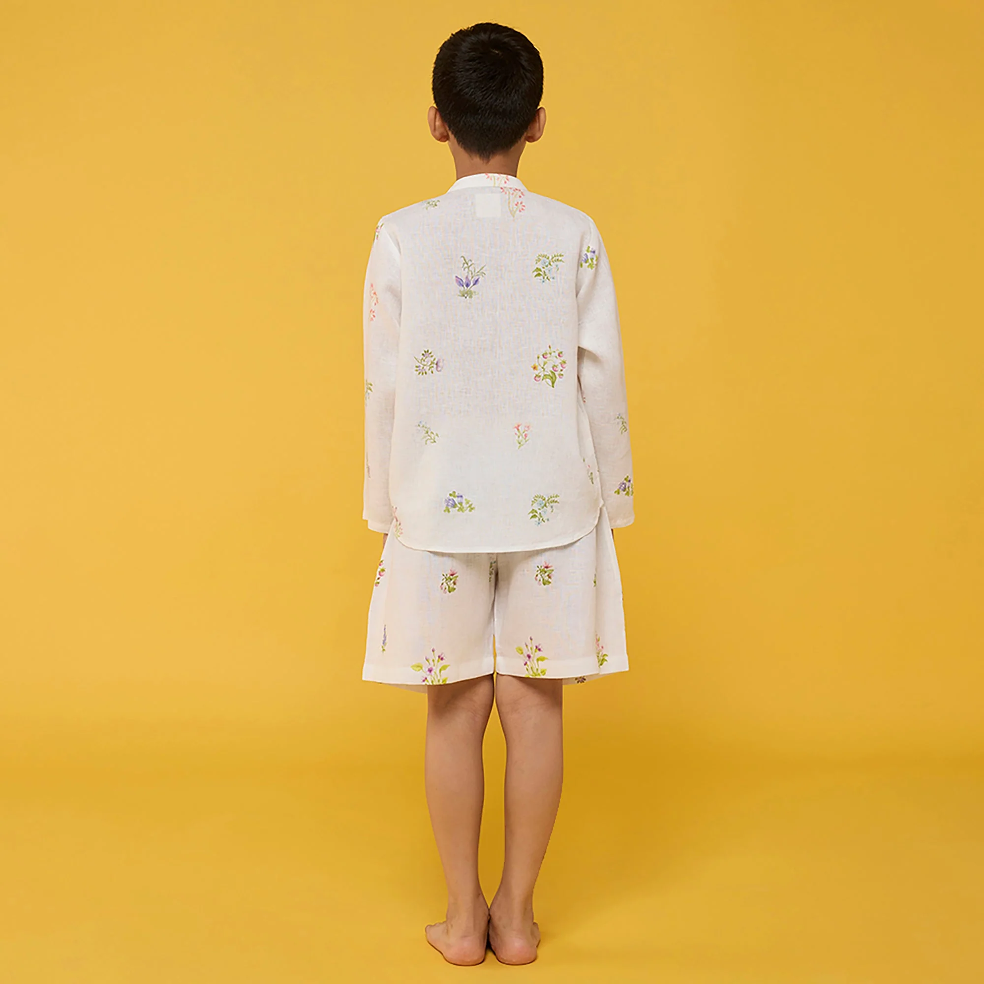 Akio Floral Linen Shirt - White - Image 4