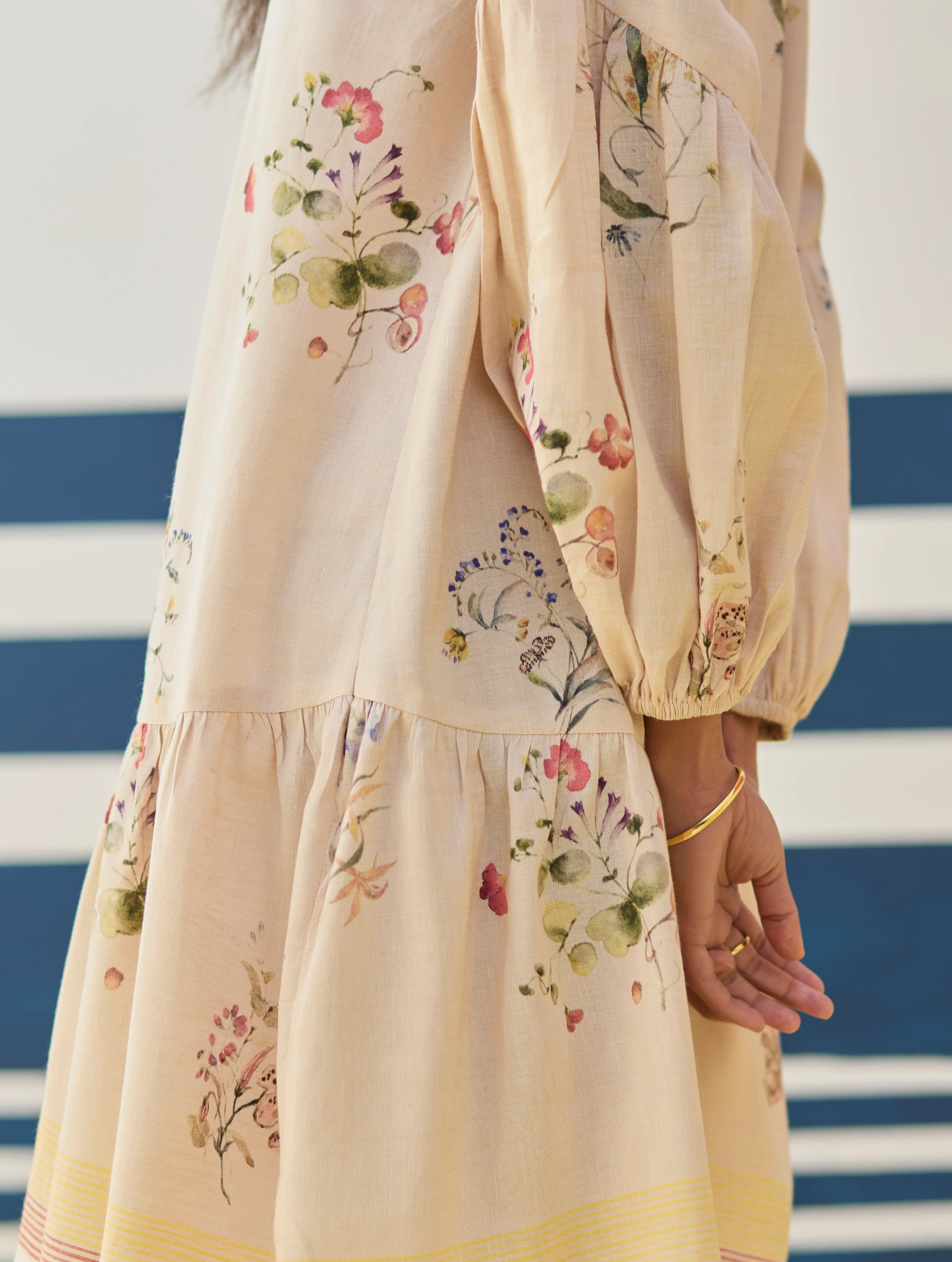 Alara Floral Shirt Dress - Sand - Image 3