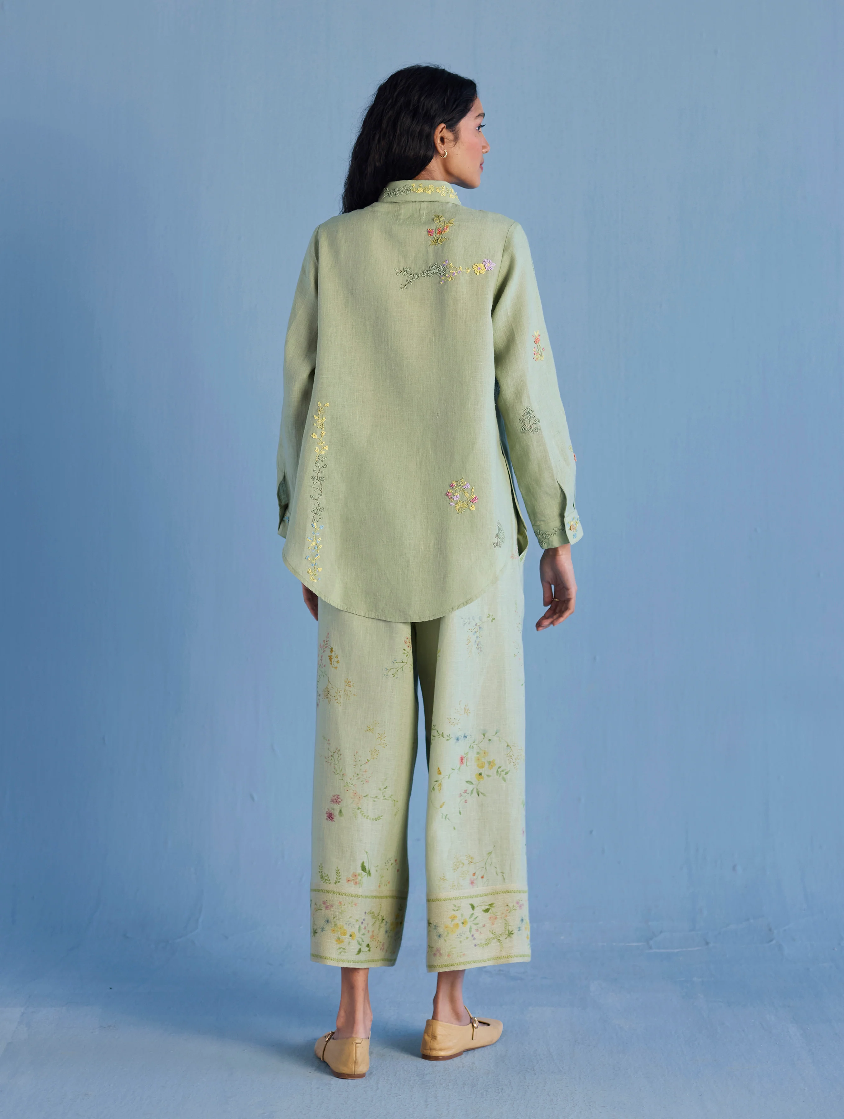 Alila Hand-Embroidered Co-ord Set - Mint - Image 6