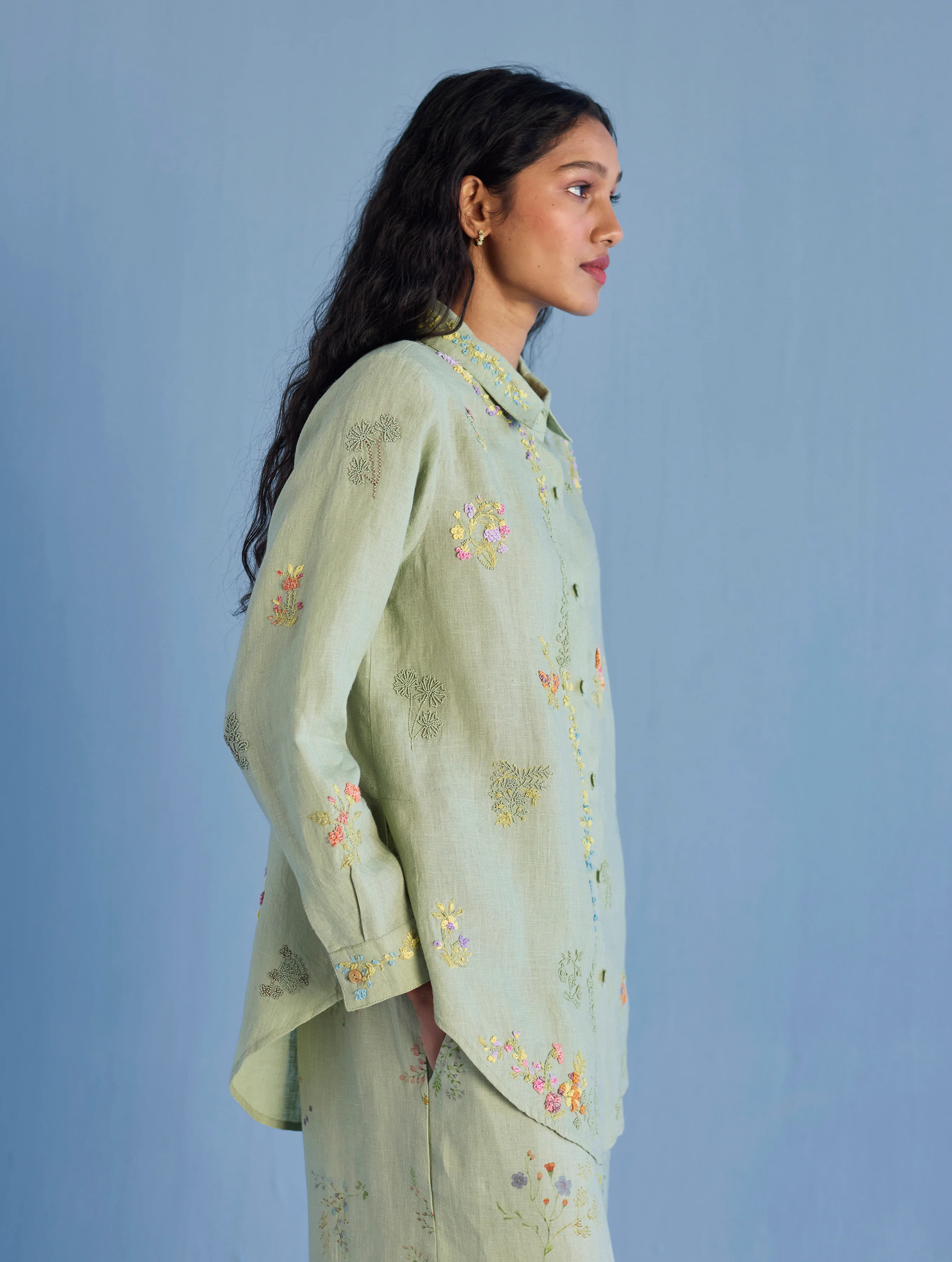 Alila Hand-Embroidered Co-ord Set - Mint - Image 7