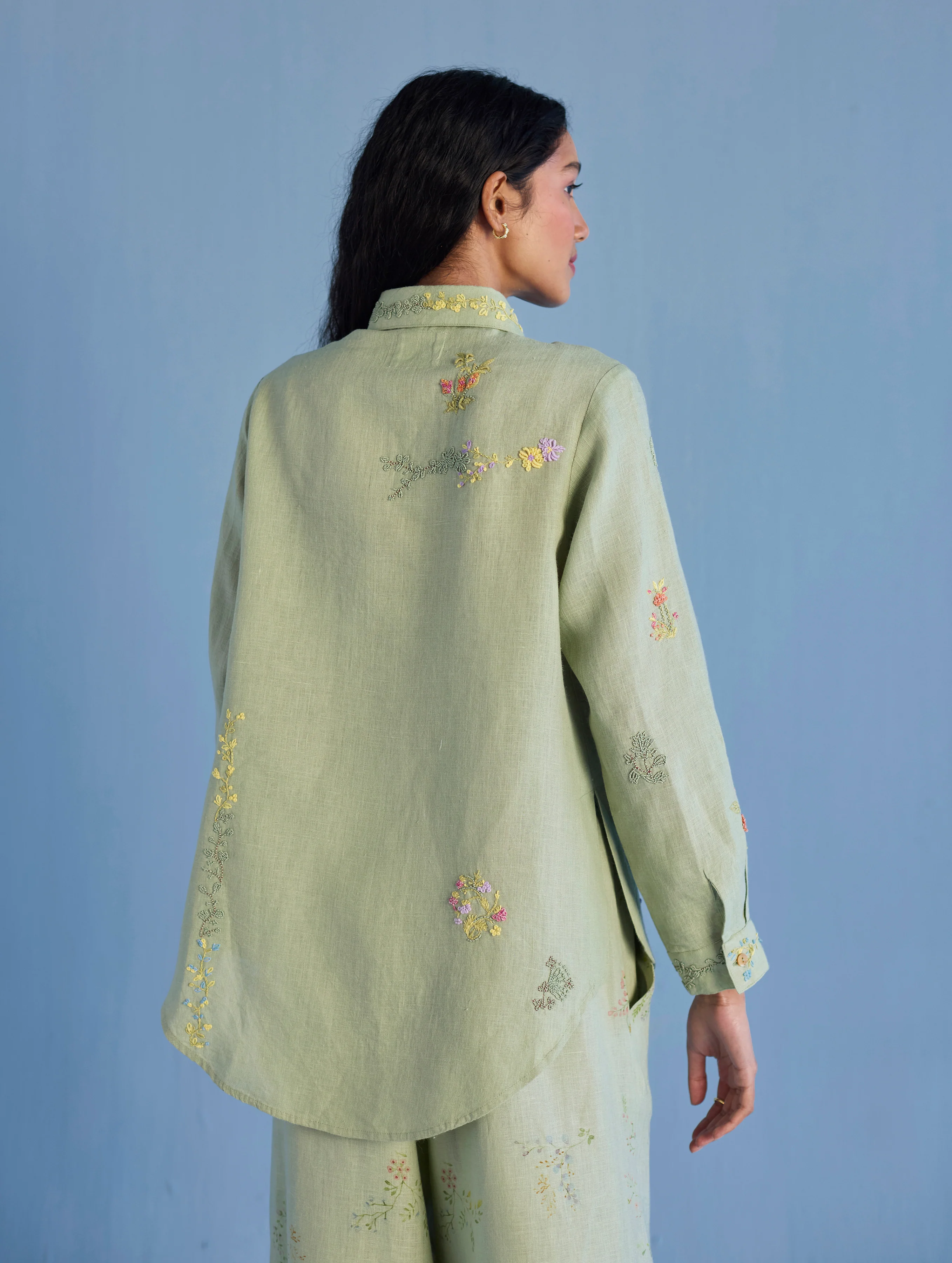 Alila Hand-Embroidered Co-ord Set - Mint - Image 8