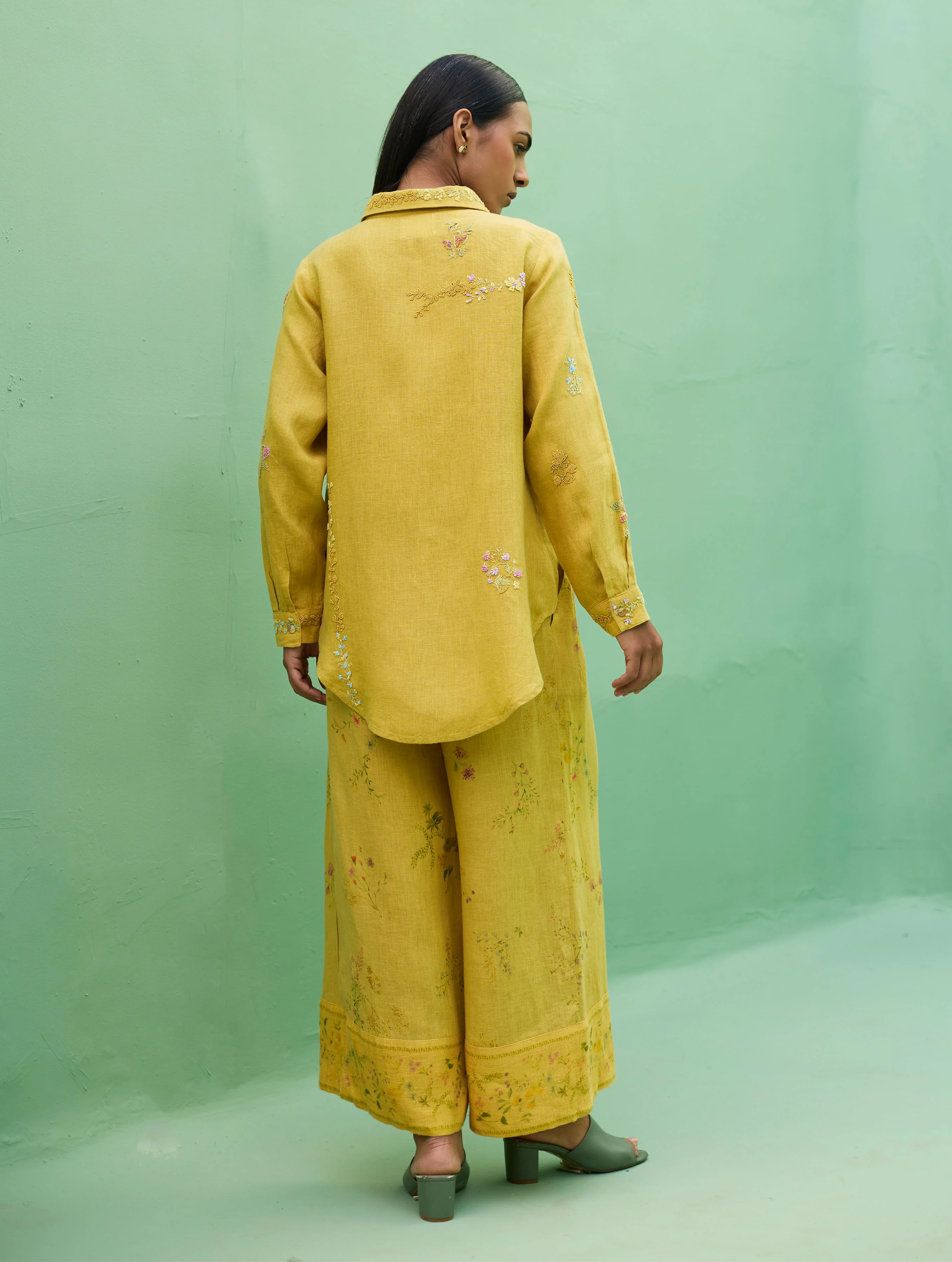 Alila Hand-Embroidered Co-ord Set - Ochre - Image 11