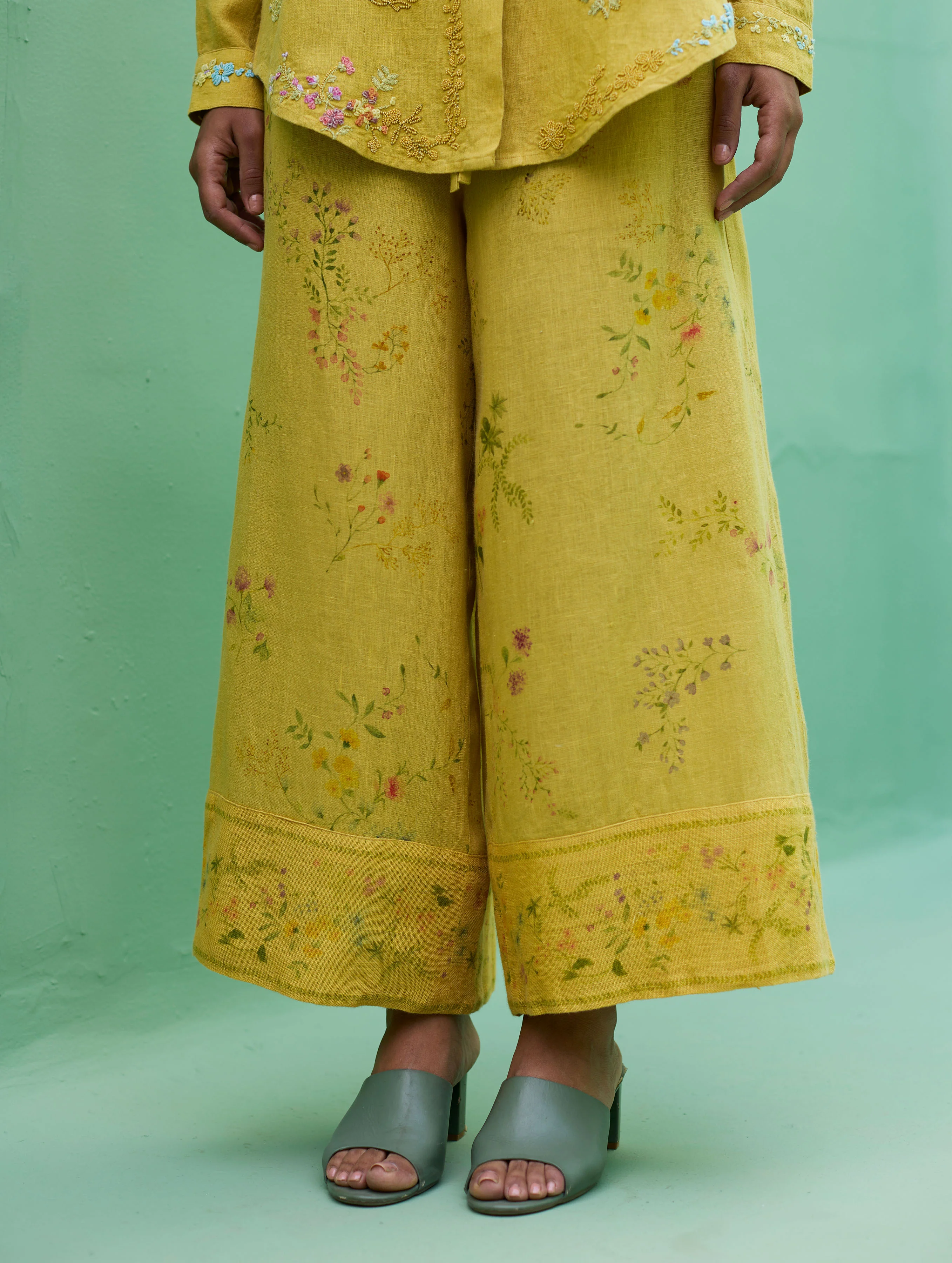 Alila Hand-Embroidered Co-ord Set - Ochre - Image 12