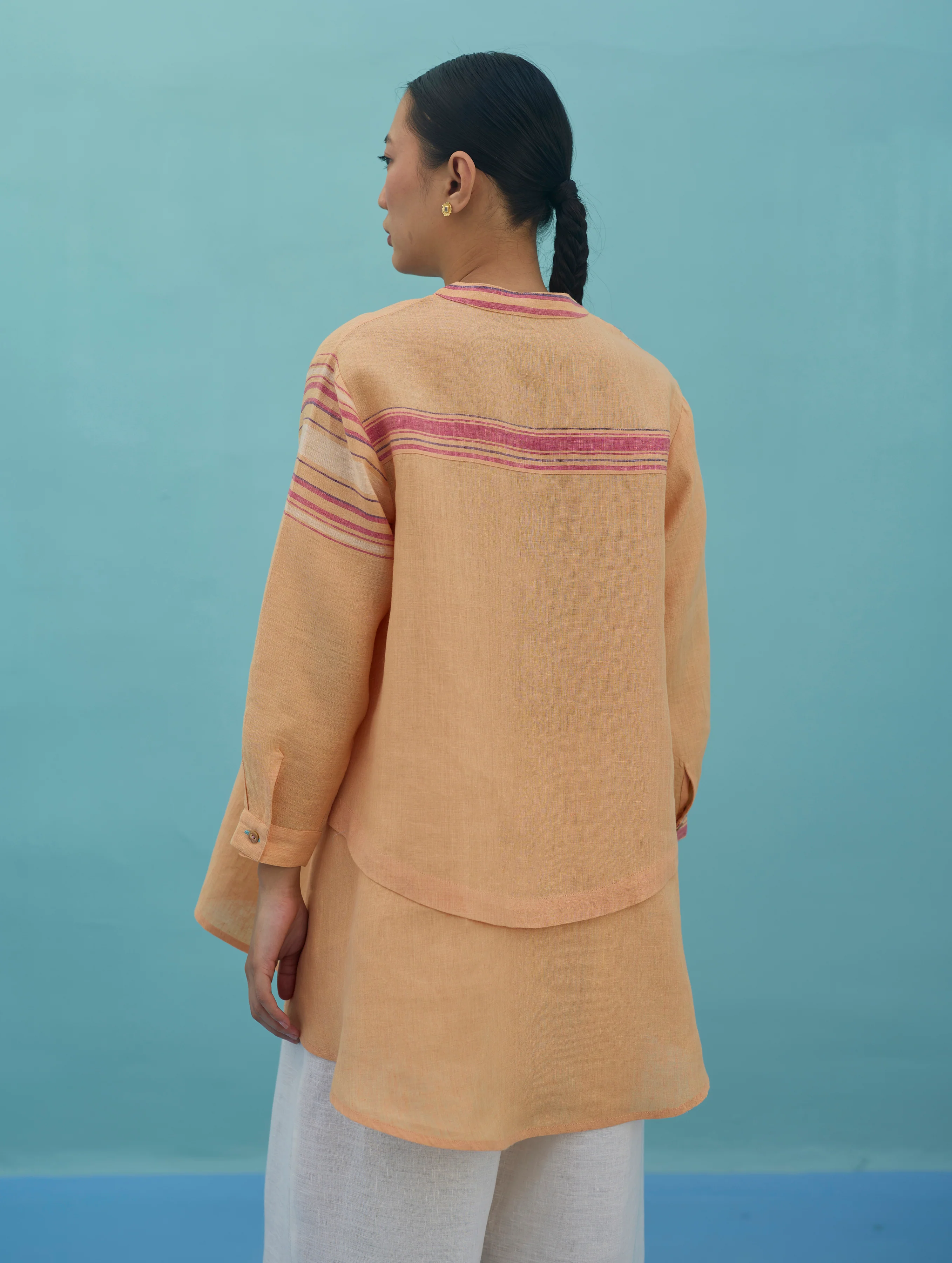 Amaya Border Linen Co-ord Set - Apricot - Image 11