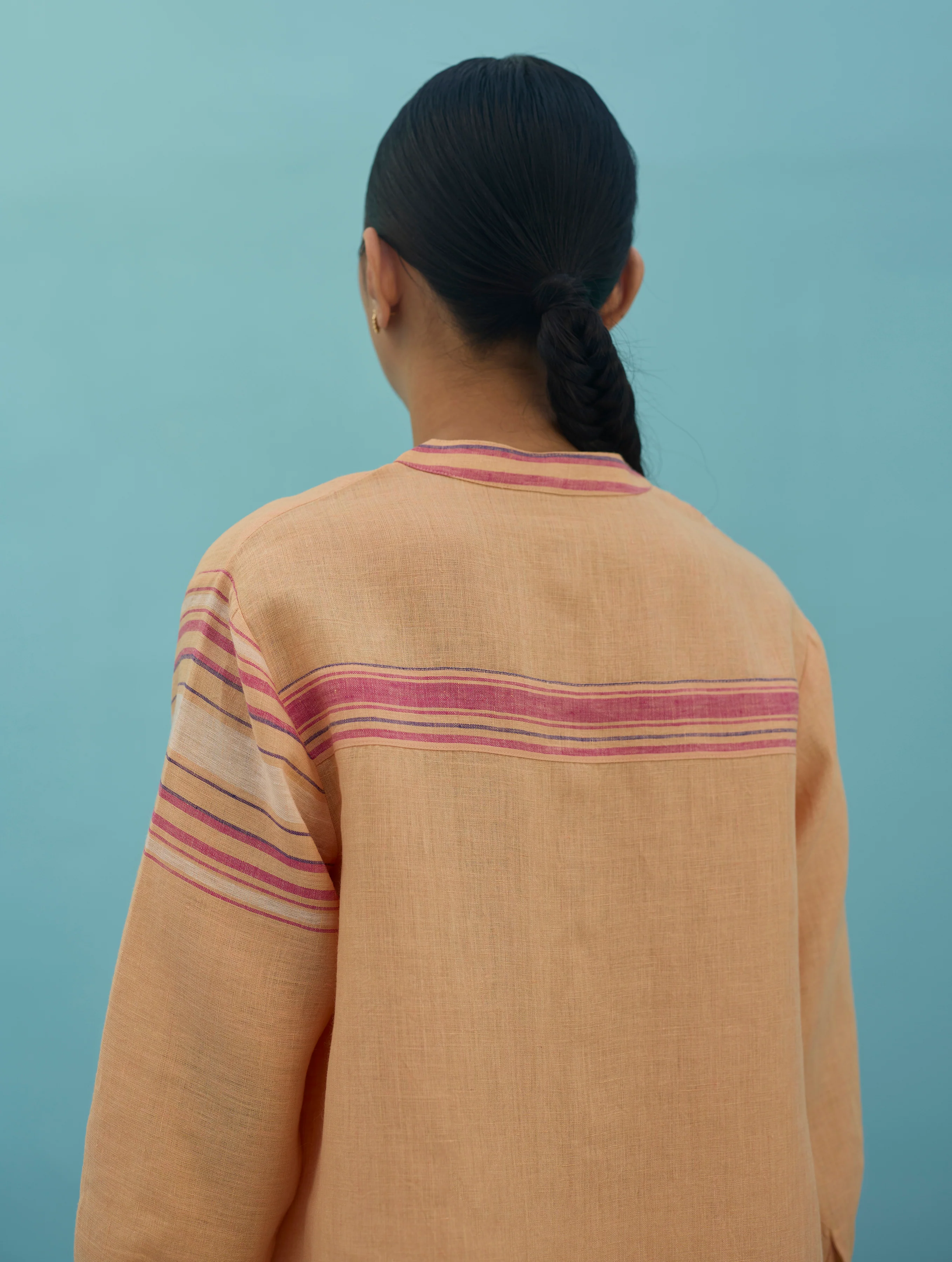 Amaya Border Linen Co-ord Set - Apricot - Image 15