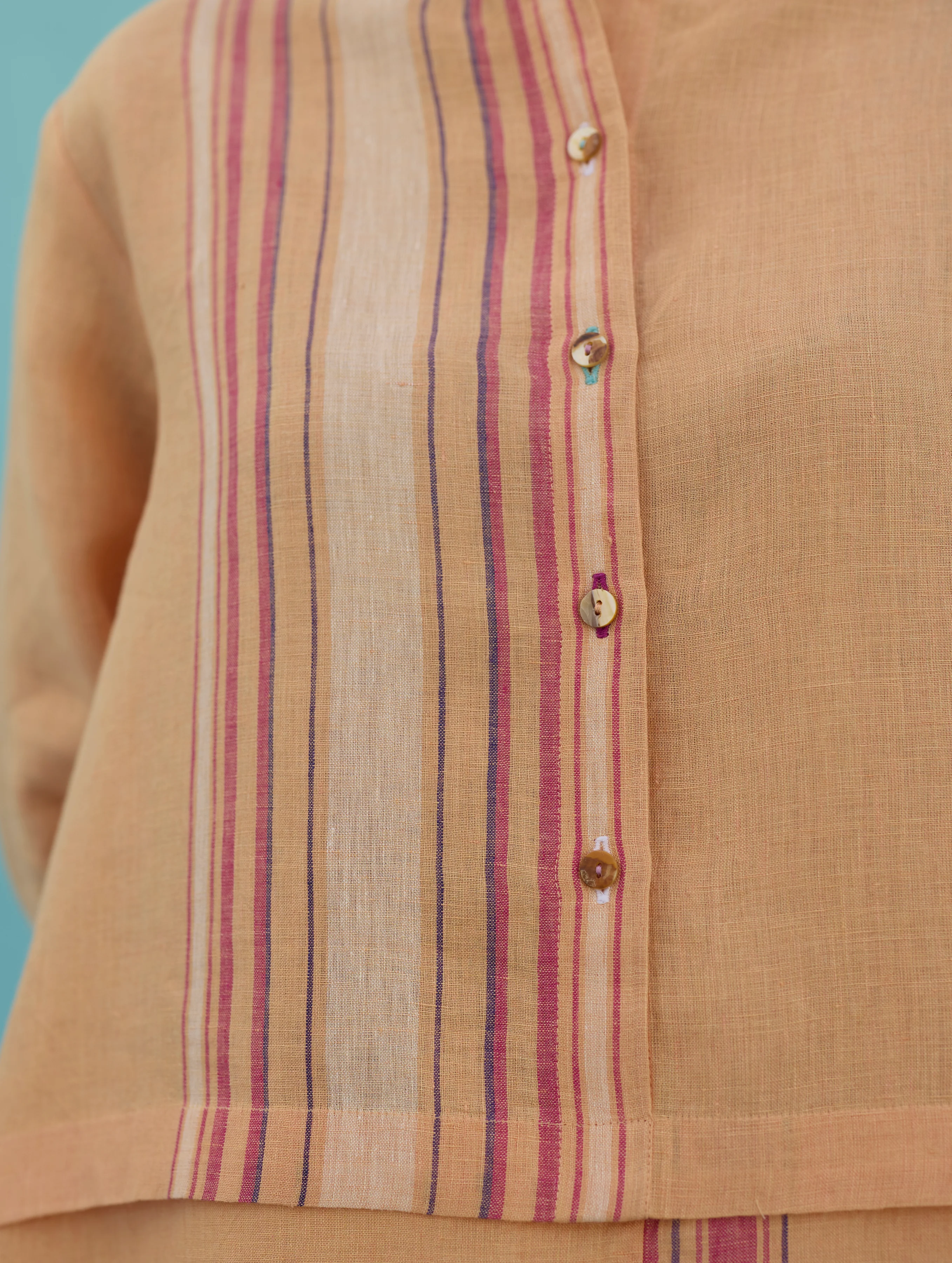 Amaya Border Linen Co-ord Set - Apricot - Image 4