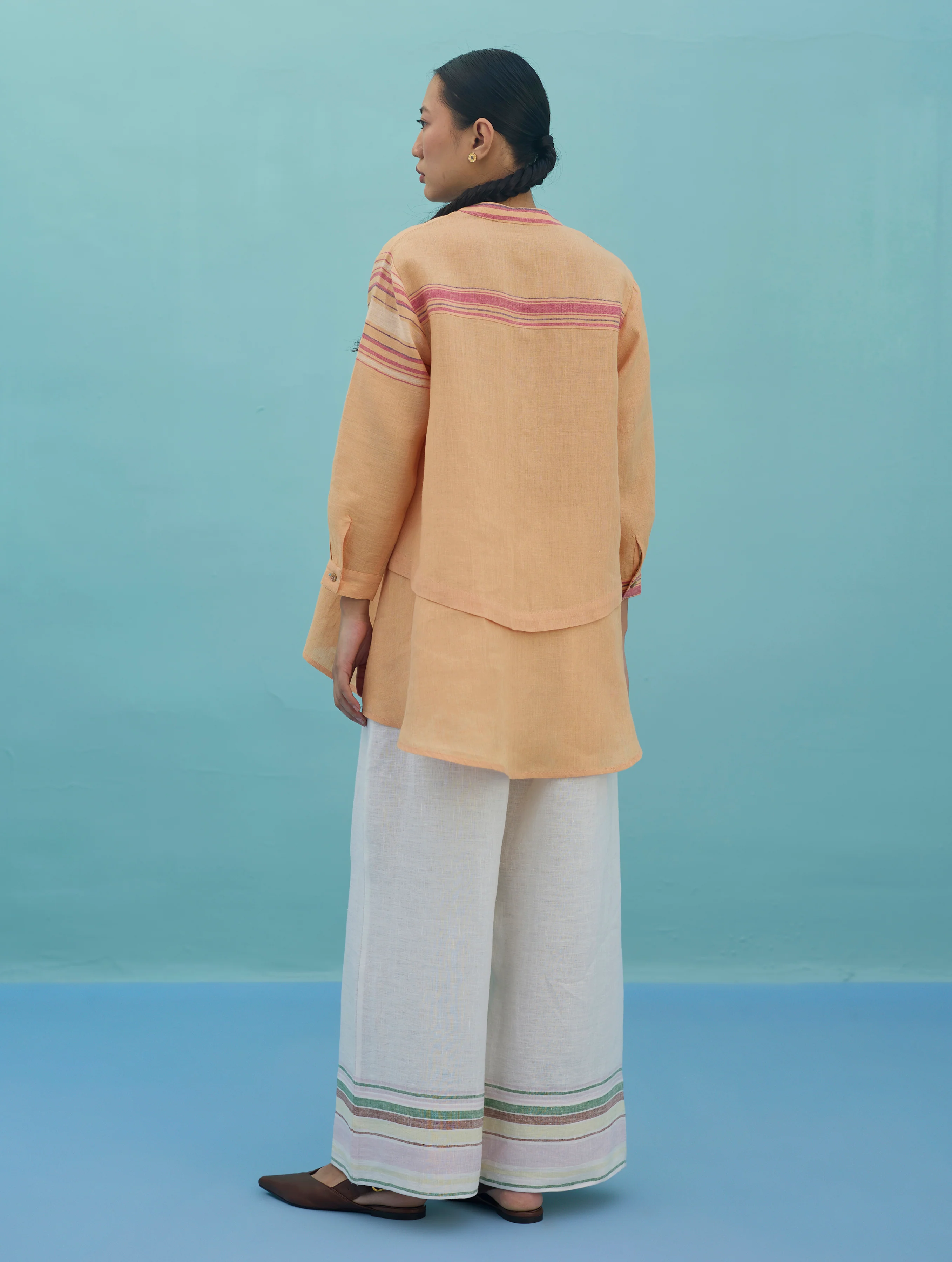 Amaya Border Linen Co-ord Set - Apricot - Image 8