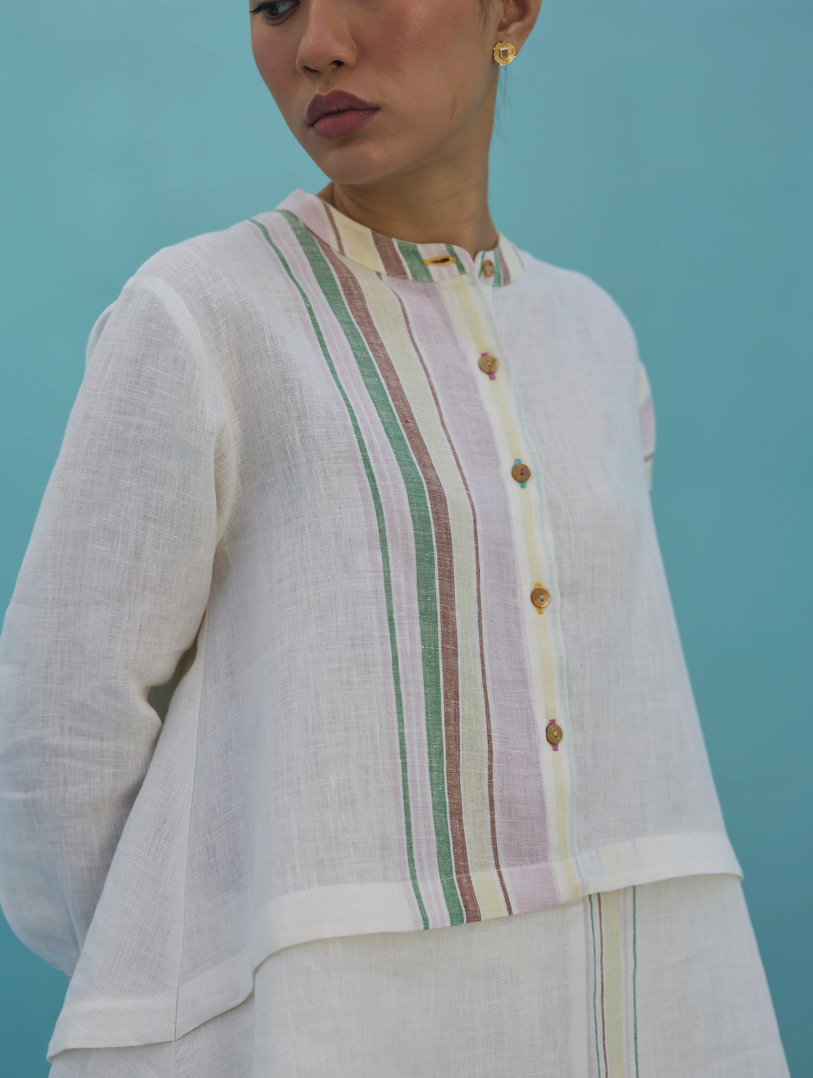 Amaya Border Linen Co-ord Set - Ivory - Image 10