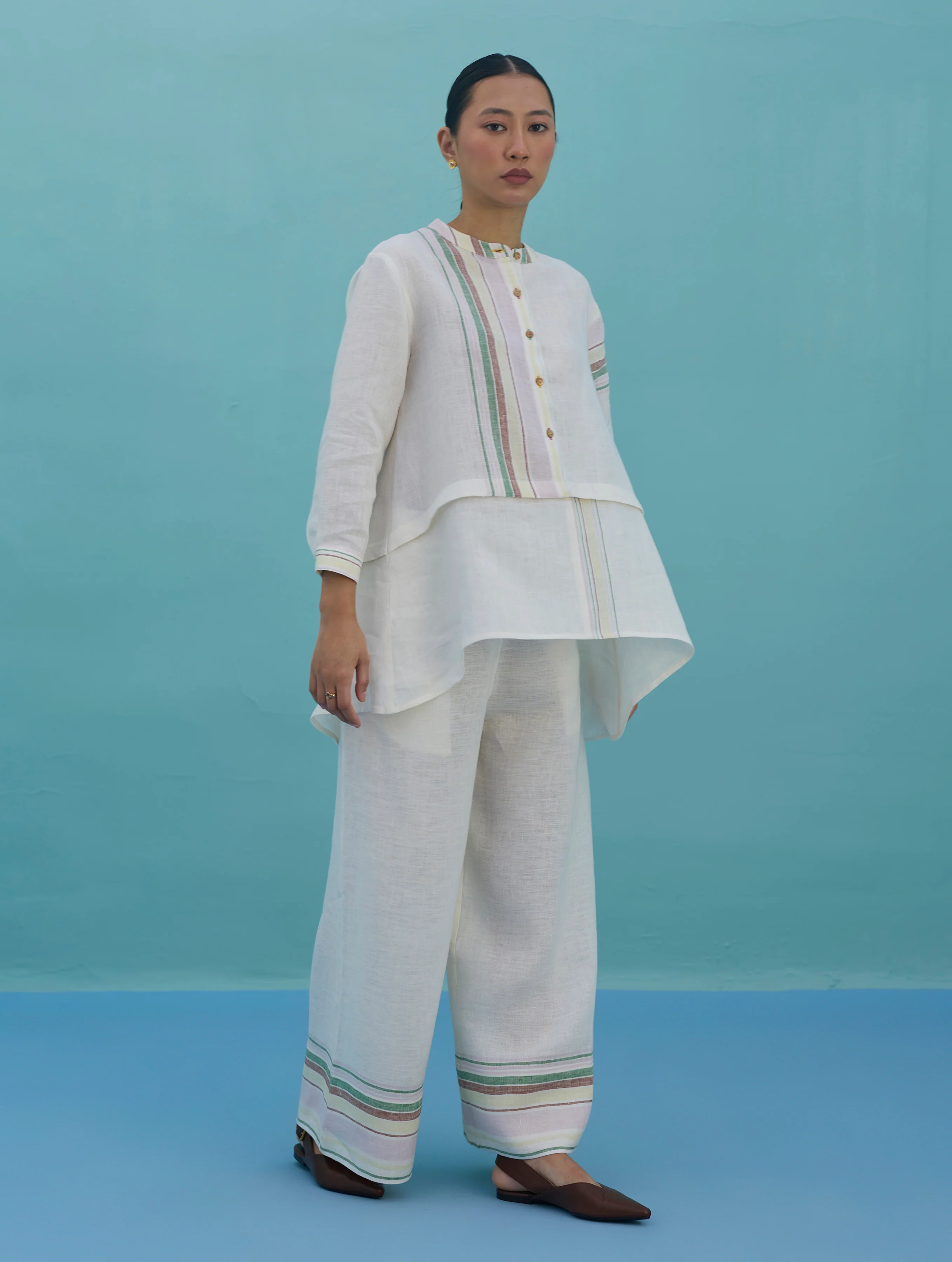 Amaya Border Linen Co-ord Set - Ivory - Image 7