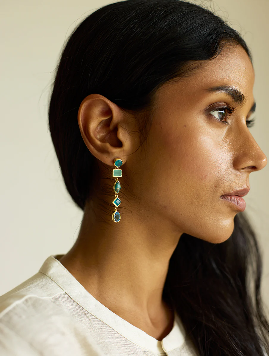 Amira Earrings - Sea - Image 3