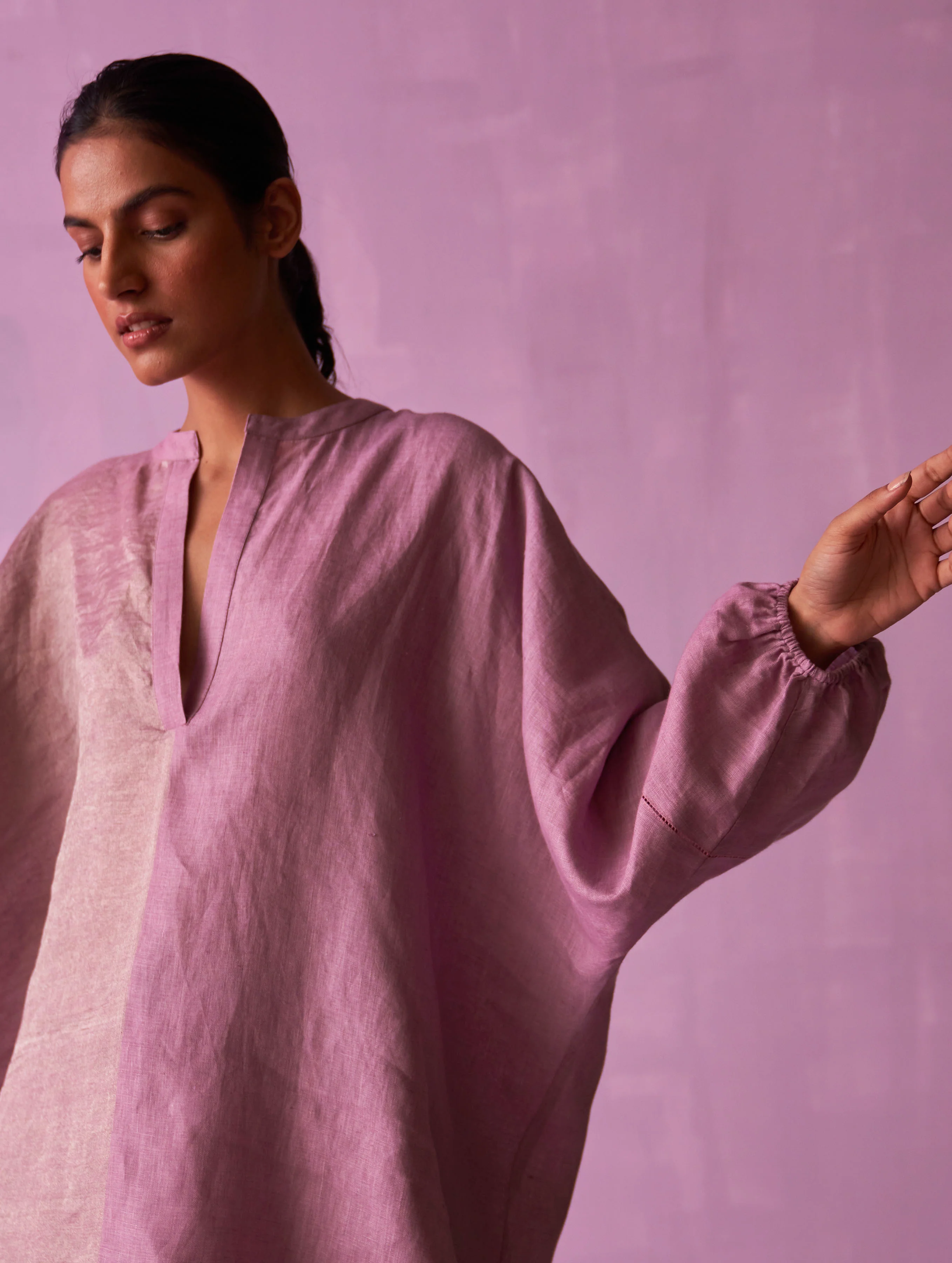 Ana Metallic Linen Co-ord Set - Lavender - Image 8
