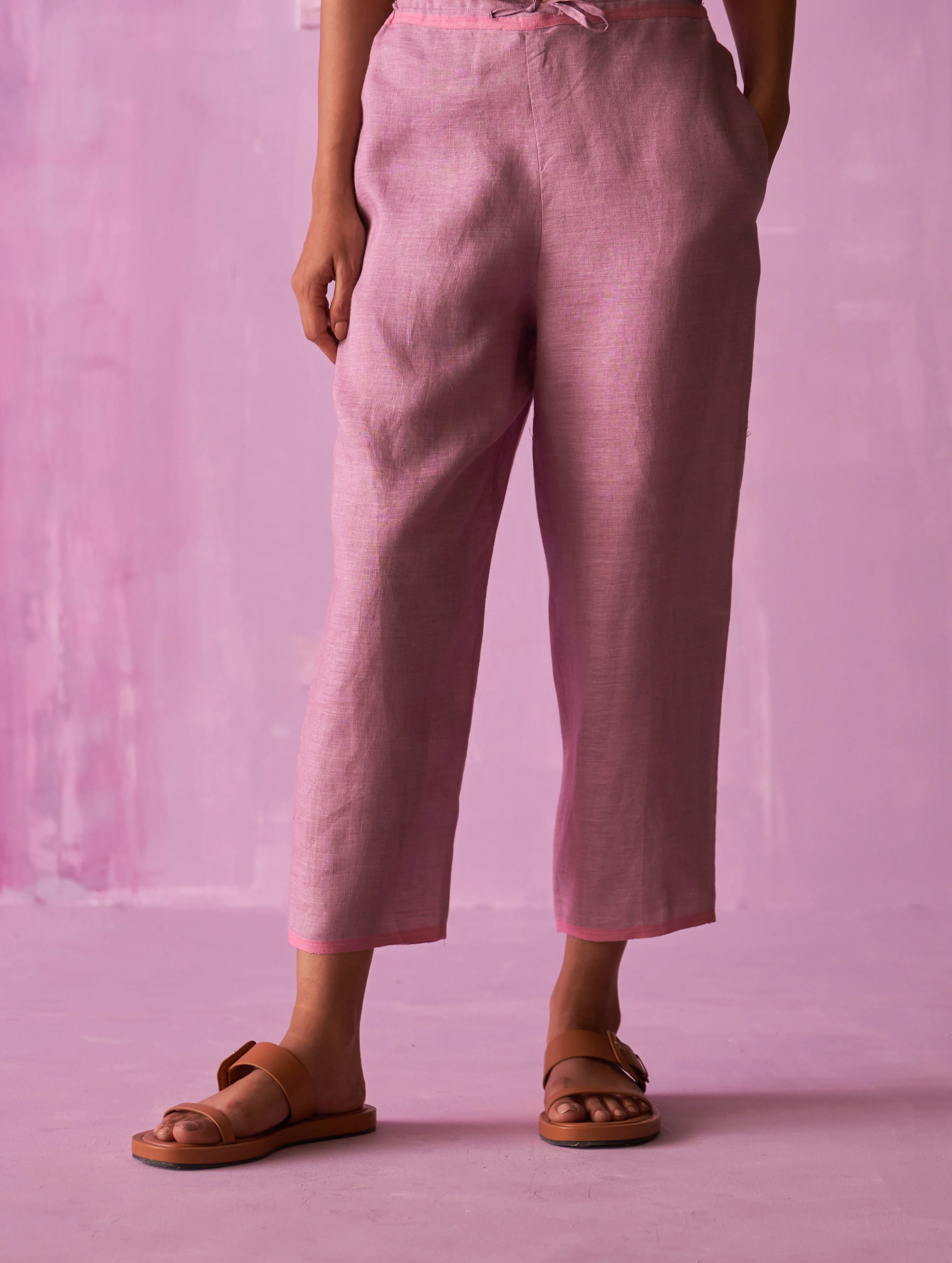 Ana Metallic Linen Co-ord Set - Lavender - Image 9