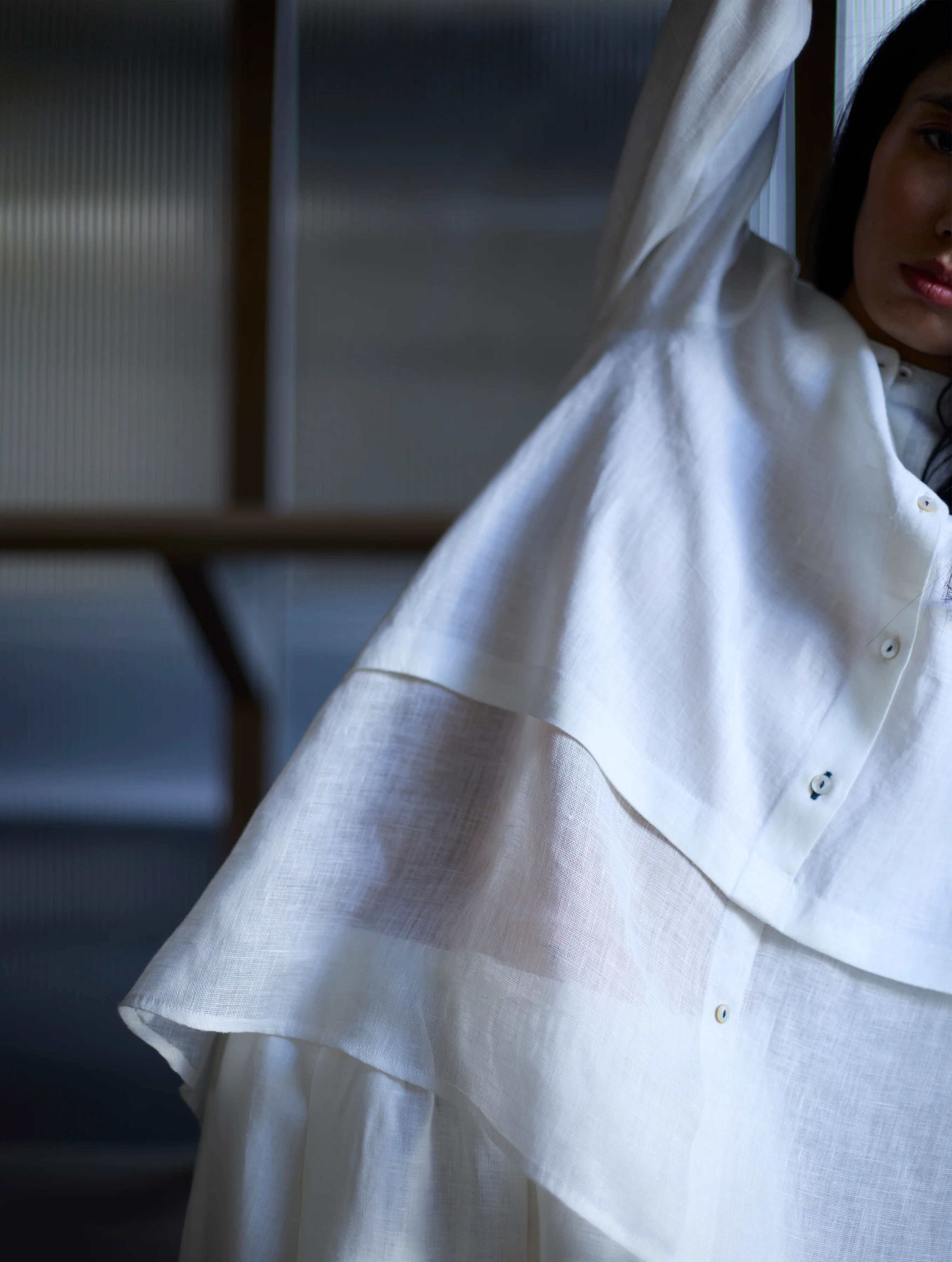 Anaya Linen A-Line Shirt - Ivory - Image 6