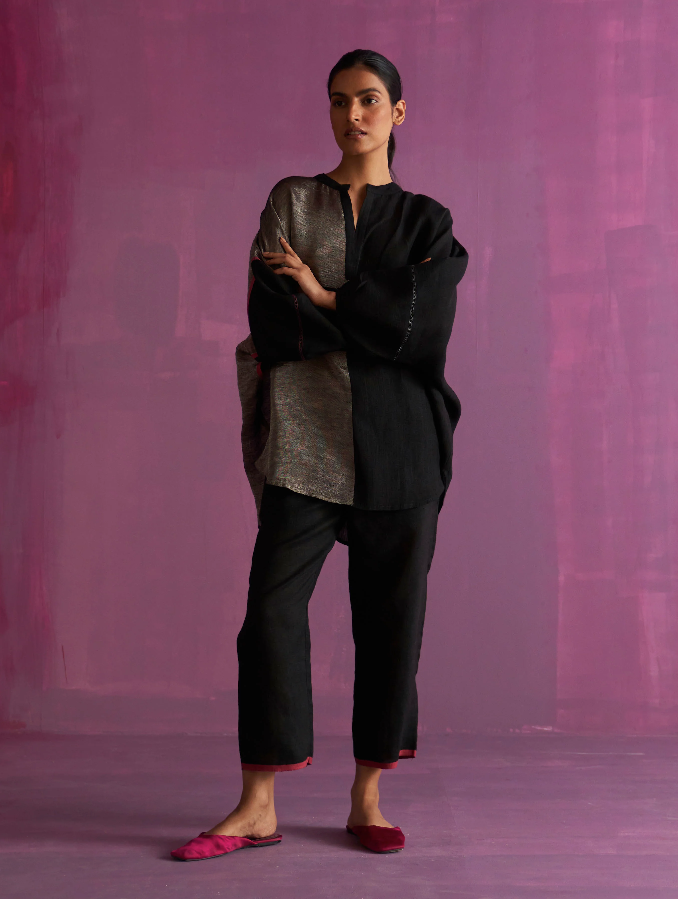 Ansa Tapered Linen Pant - Black - Image 4