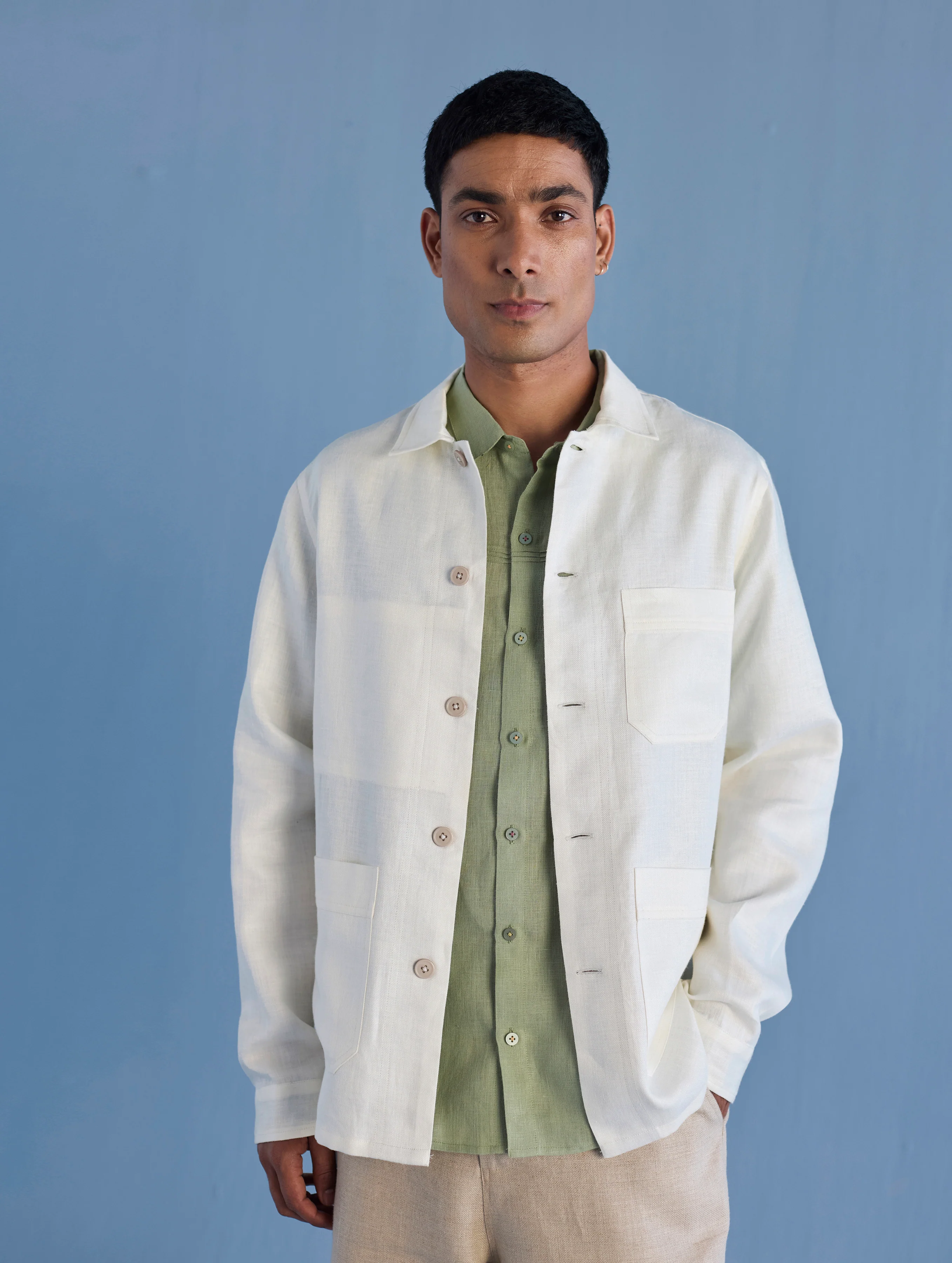 Ansh Forever Linen Shacket - Ivory - Image 7