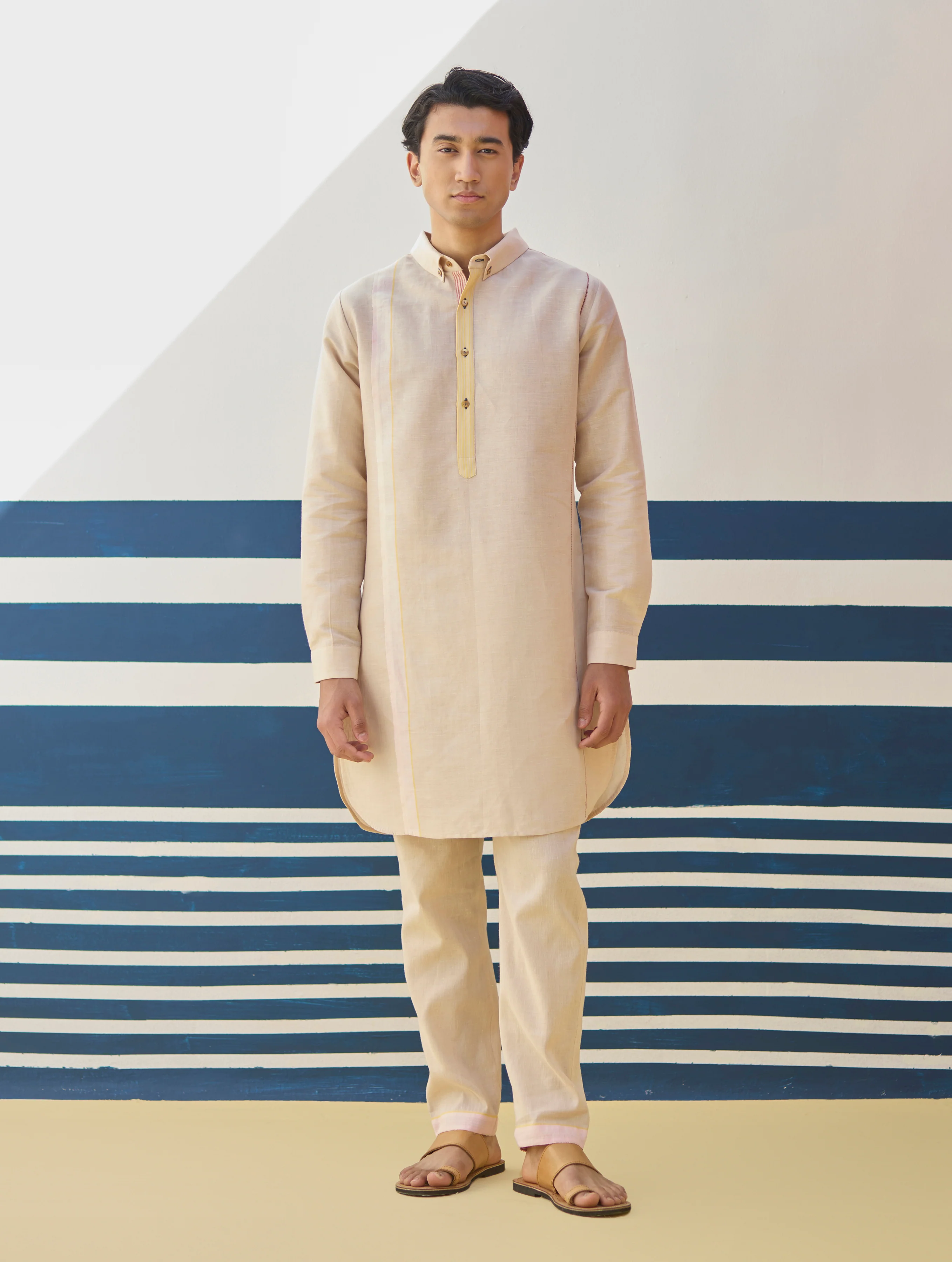 Arin Border Linen Kurta Set
- Sand