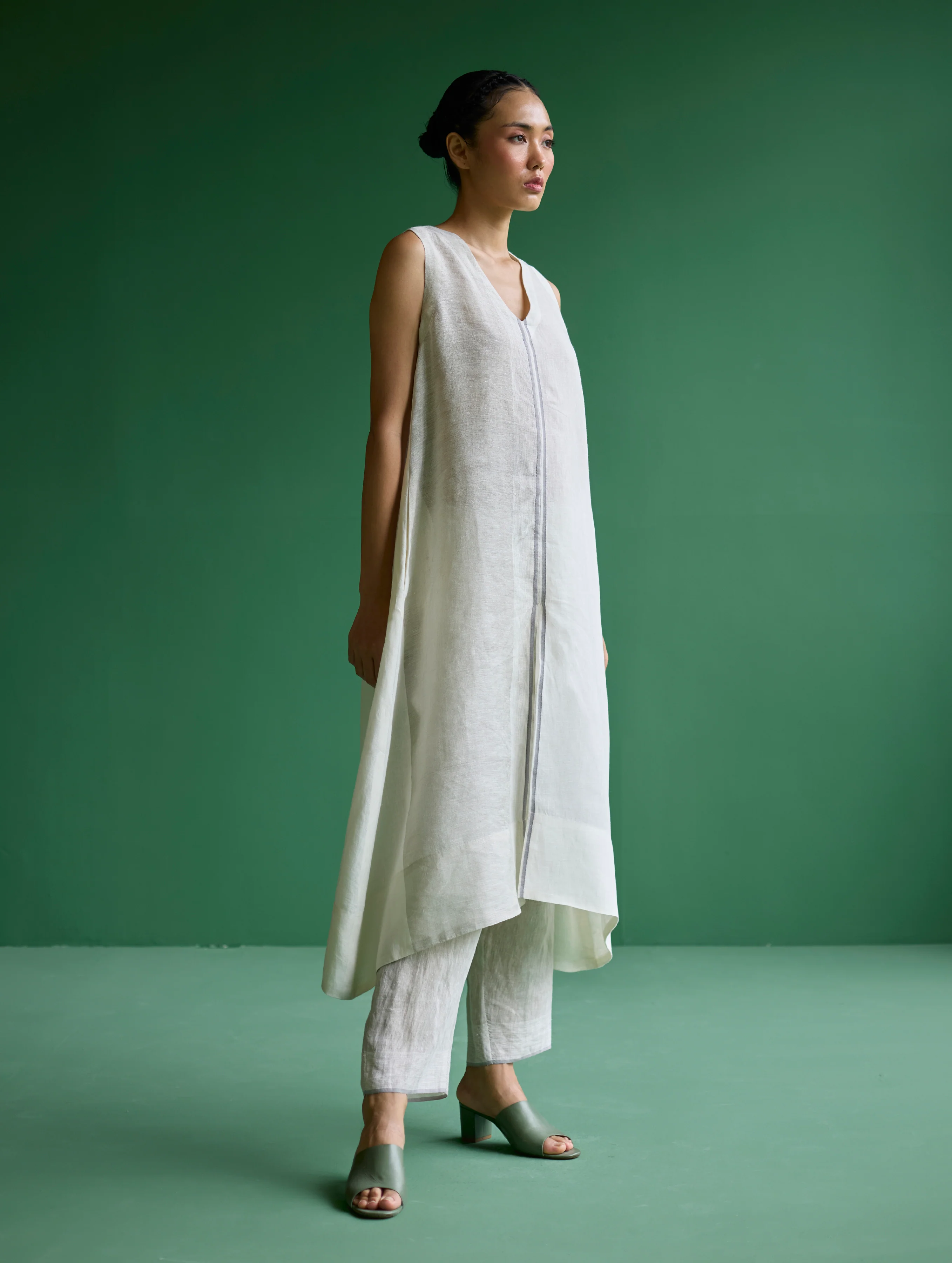 Ayana Metallic Linen Co-ord Set - Ivory - Image 5