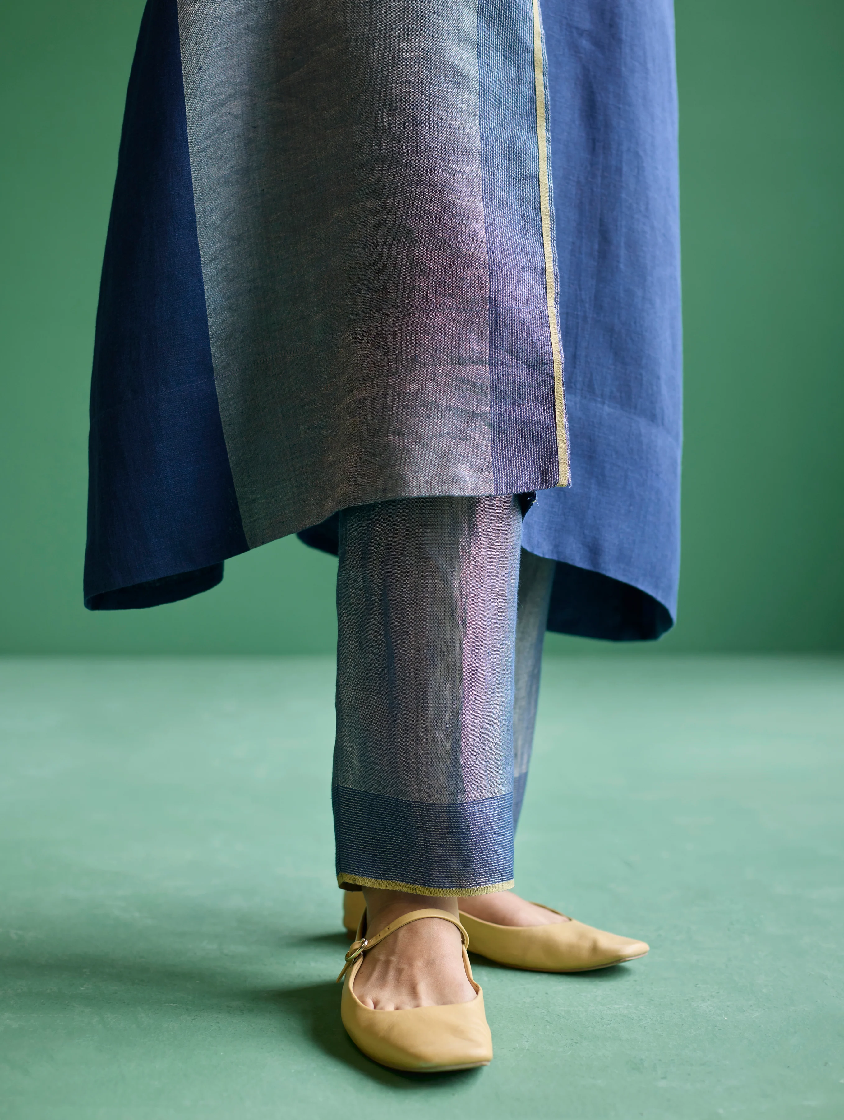 Ayana Metallic Linen Co-ord Set - Navy - Image 6