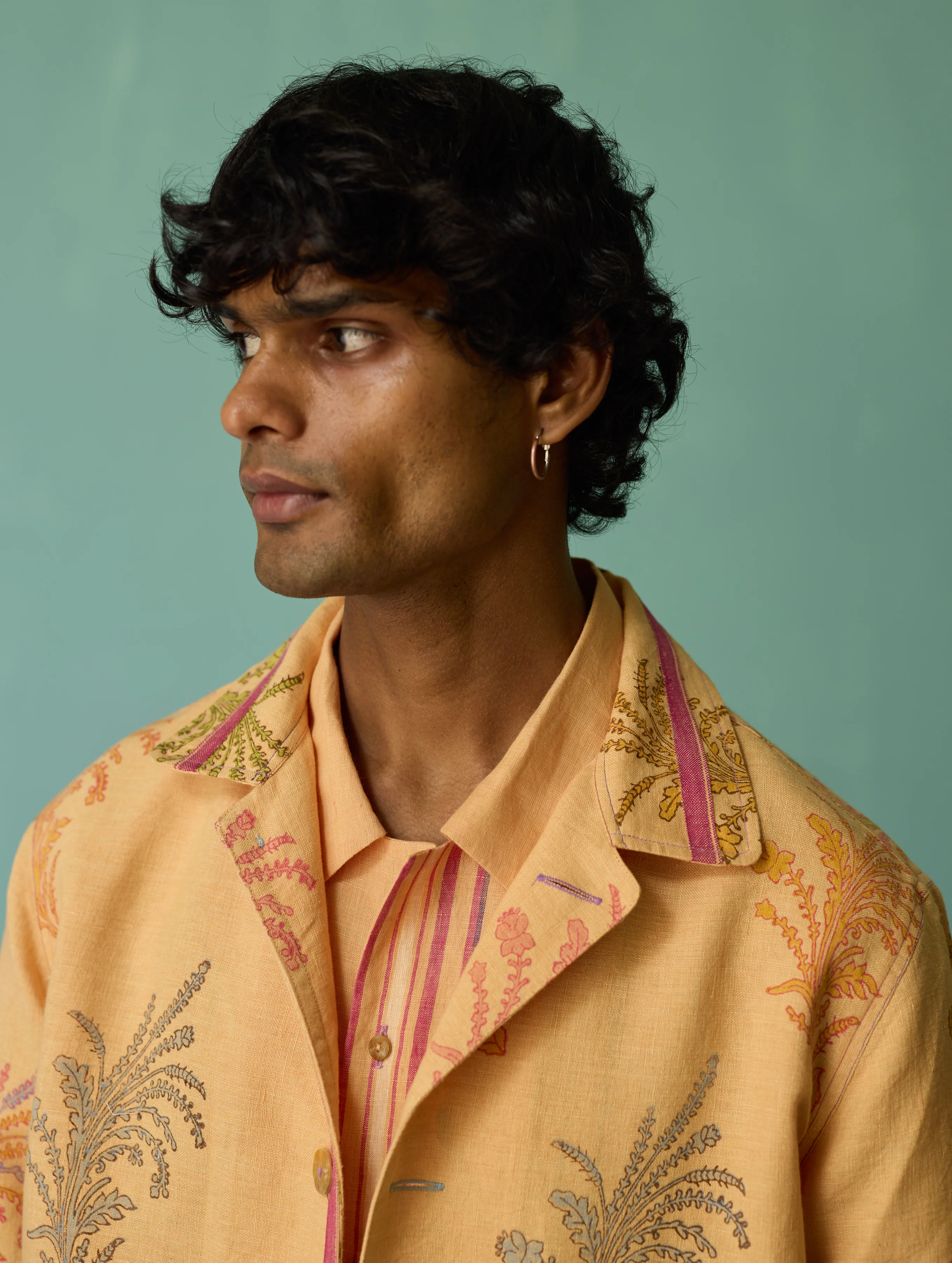 Bardor Floral Block-Printed Jacket - Apricot - Image 7
