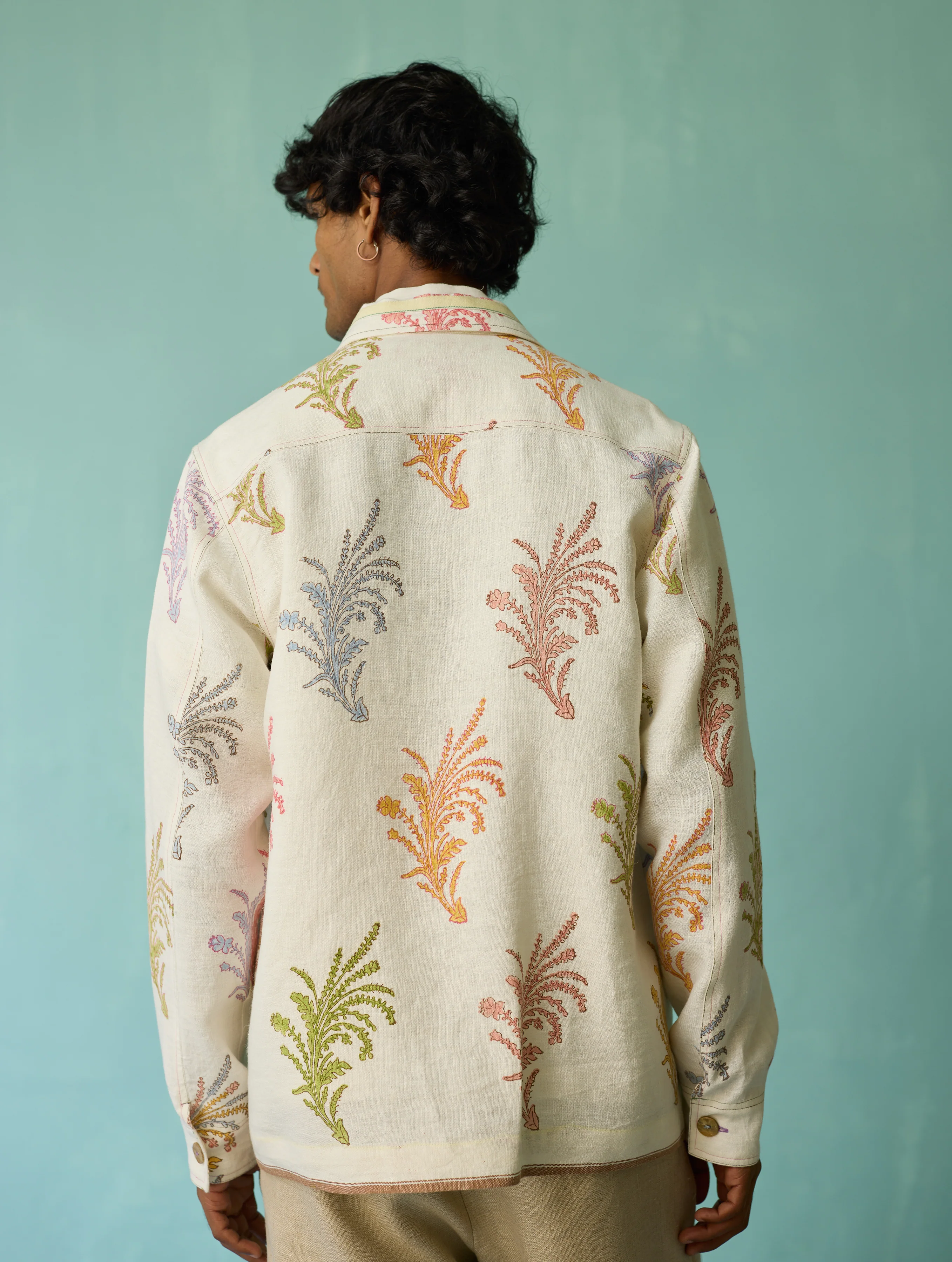 Bardor Floral Block-Printed Jacket - Ivory - Image 19