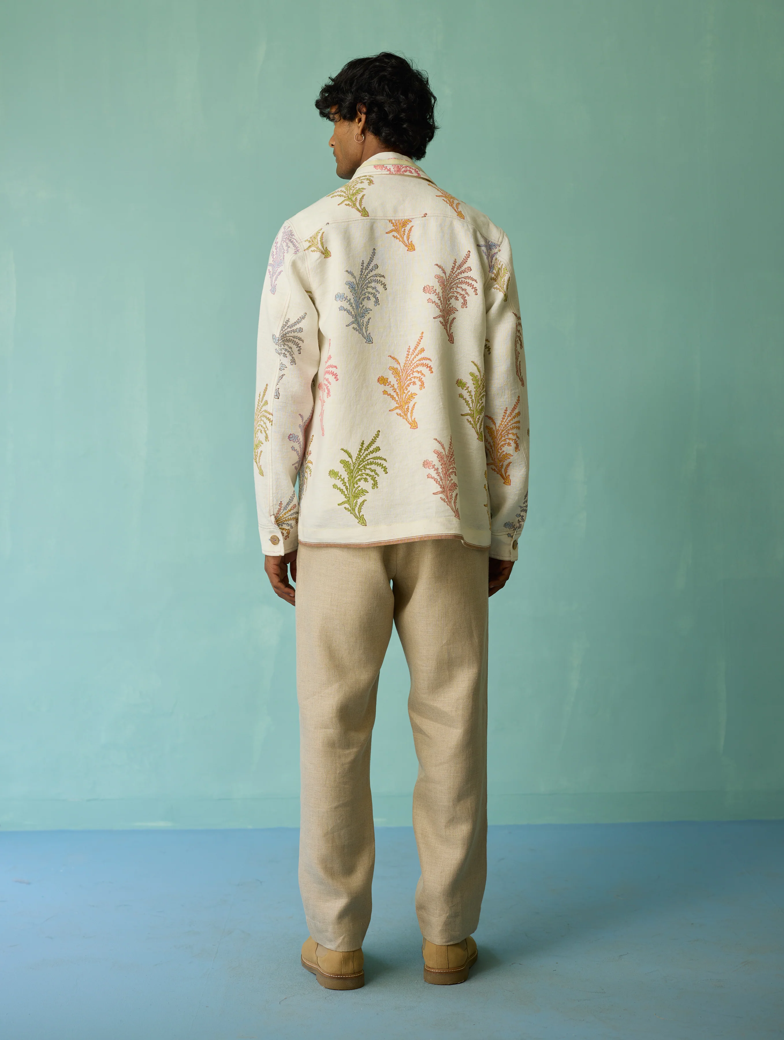 Bardor Floral Block-Printed Jacket - Ivory - Image 20