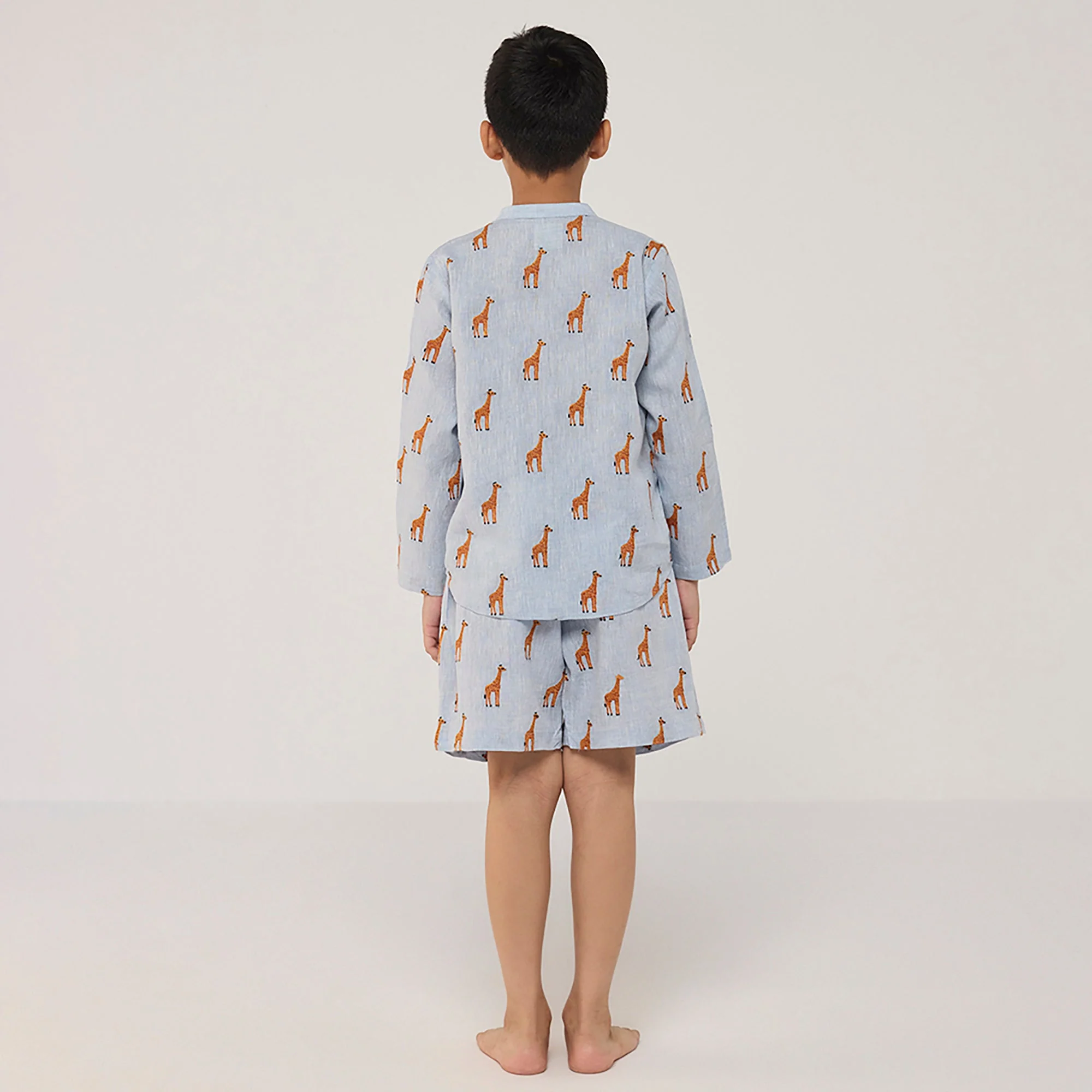 Ben Linen Shirt - Sky (Giraffe) - Image 4