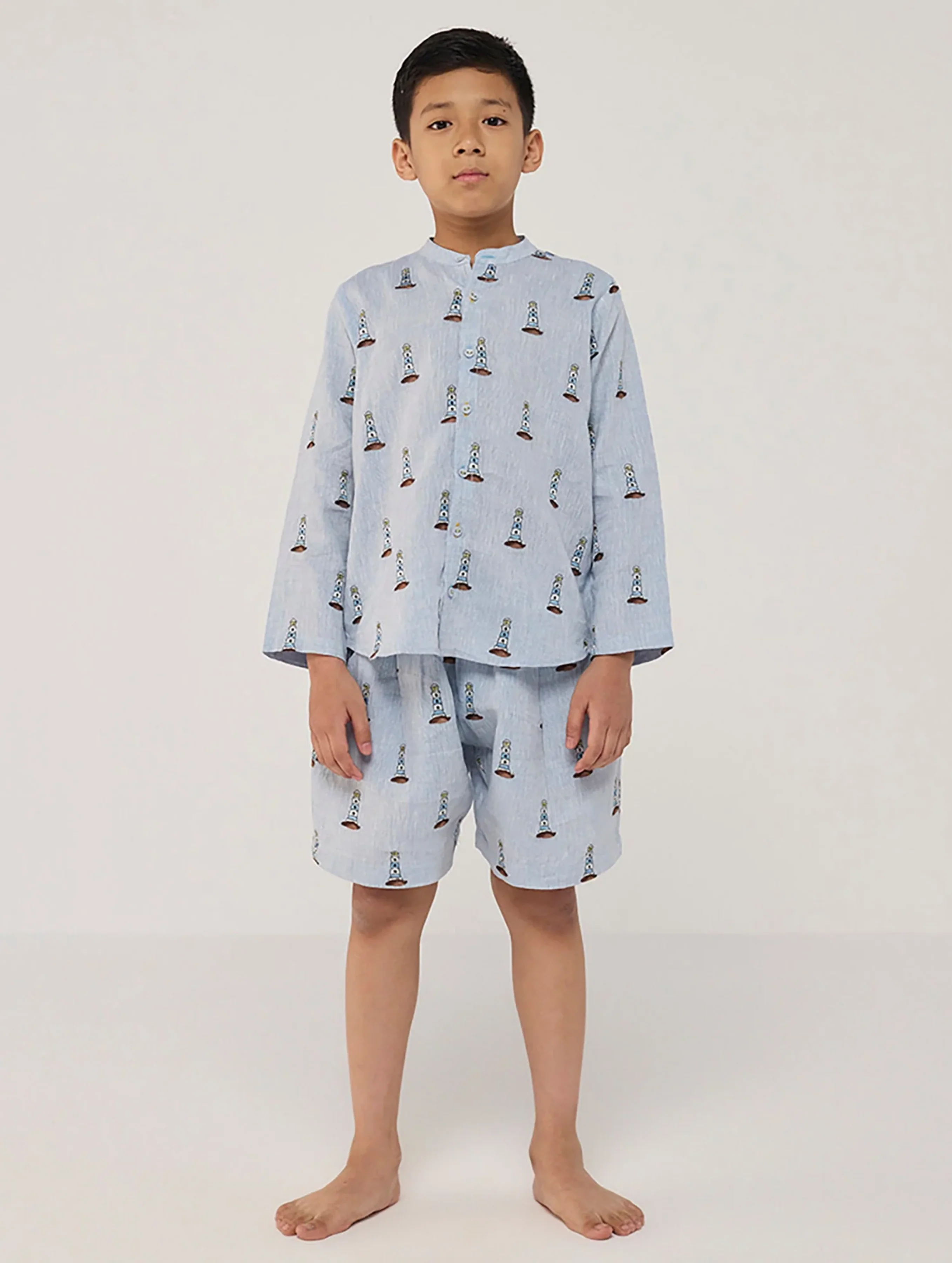 Ben Linen Shirt - Sky (Lighthouse)