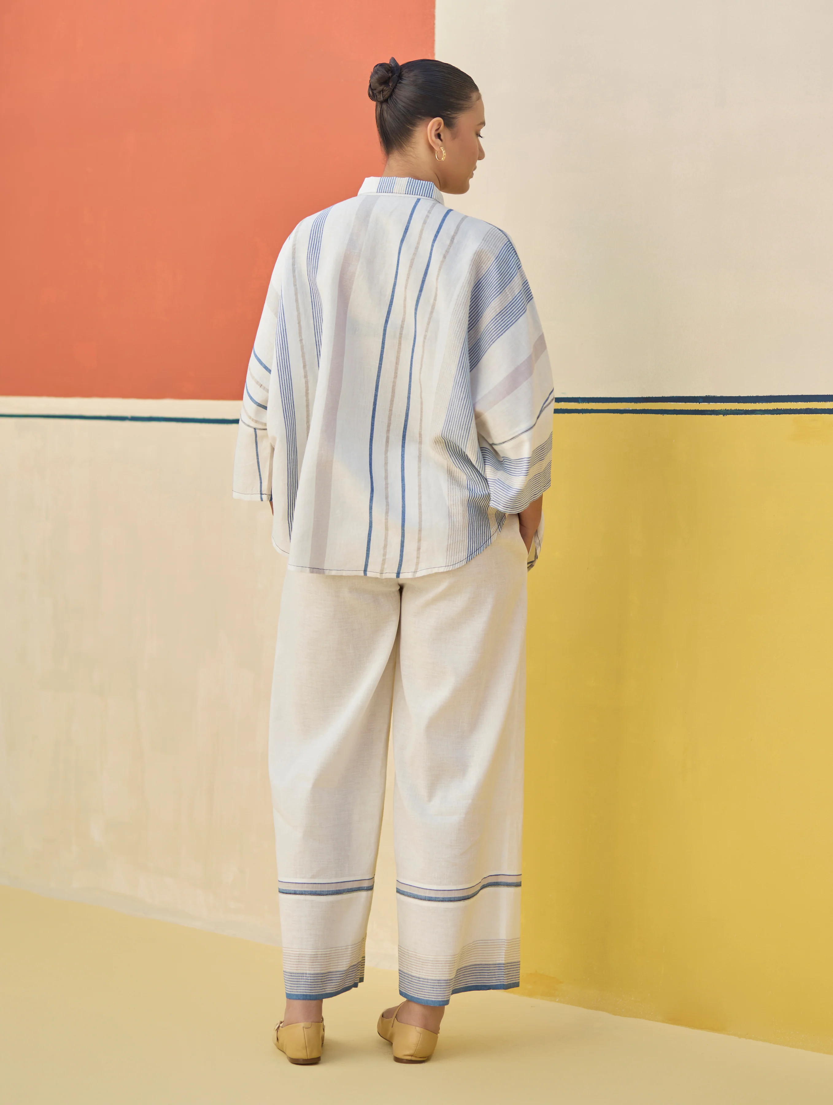 Cara Check Linen Co-ord Set - Ivory - Image 7