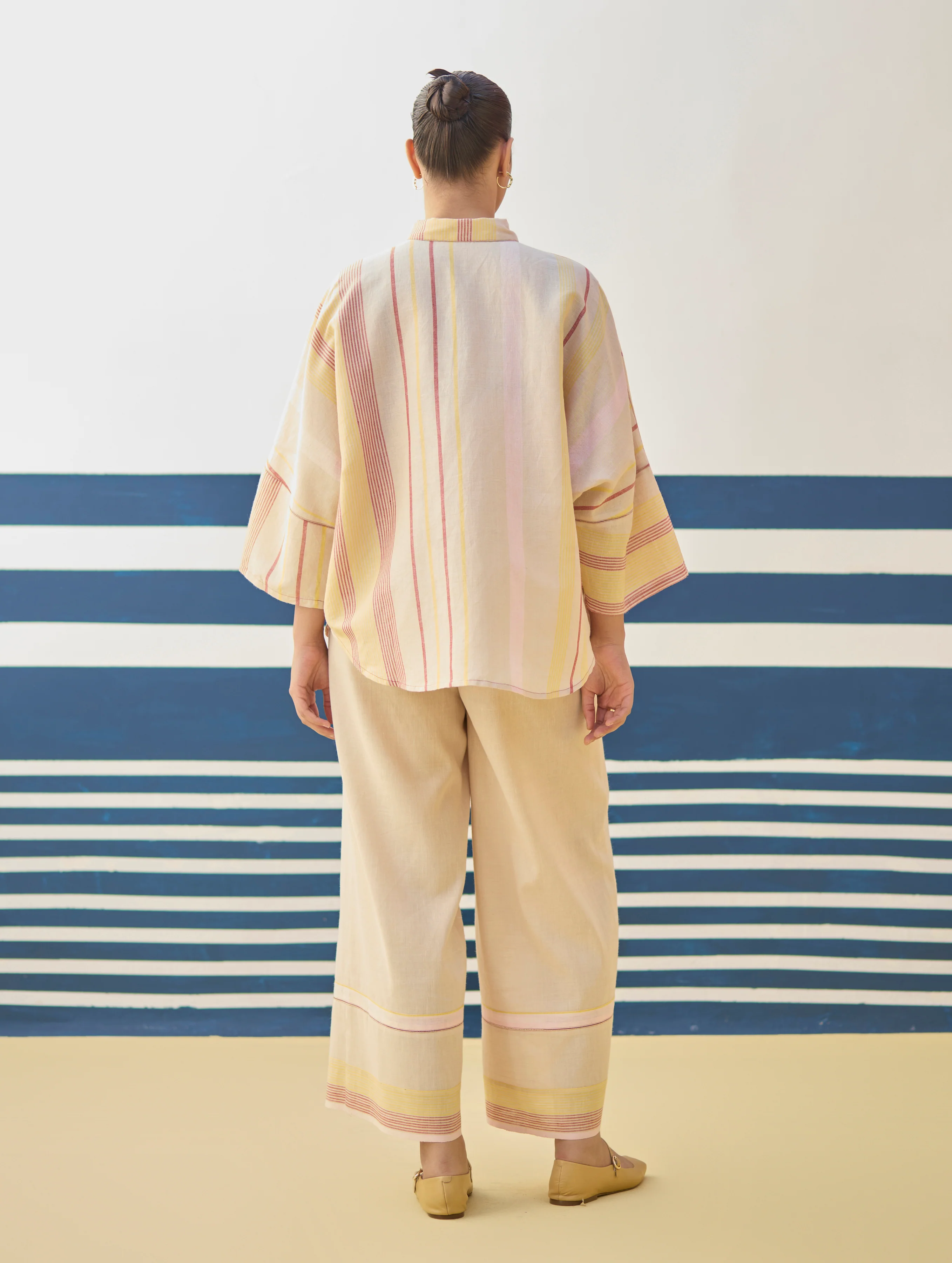 Cara Check Linen Co-ord Set - Sand - Image 3