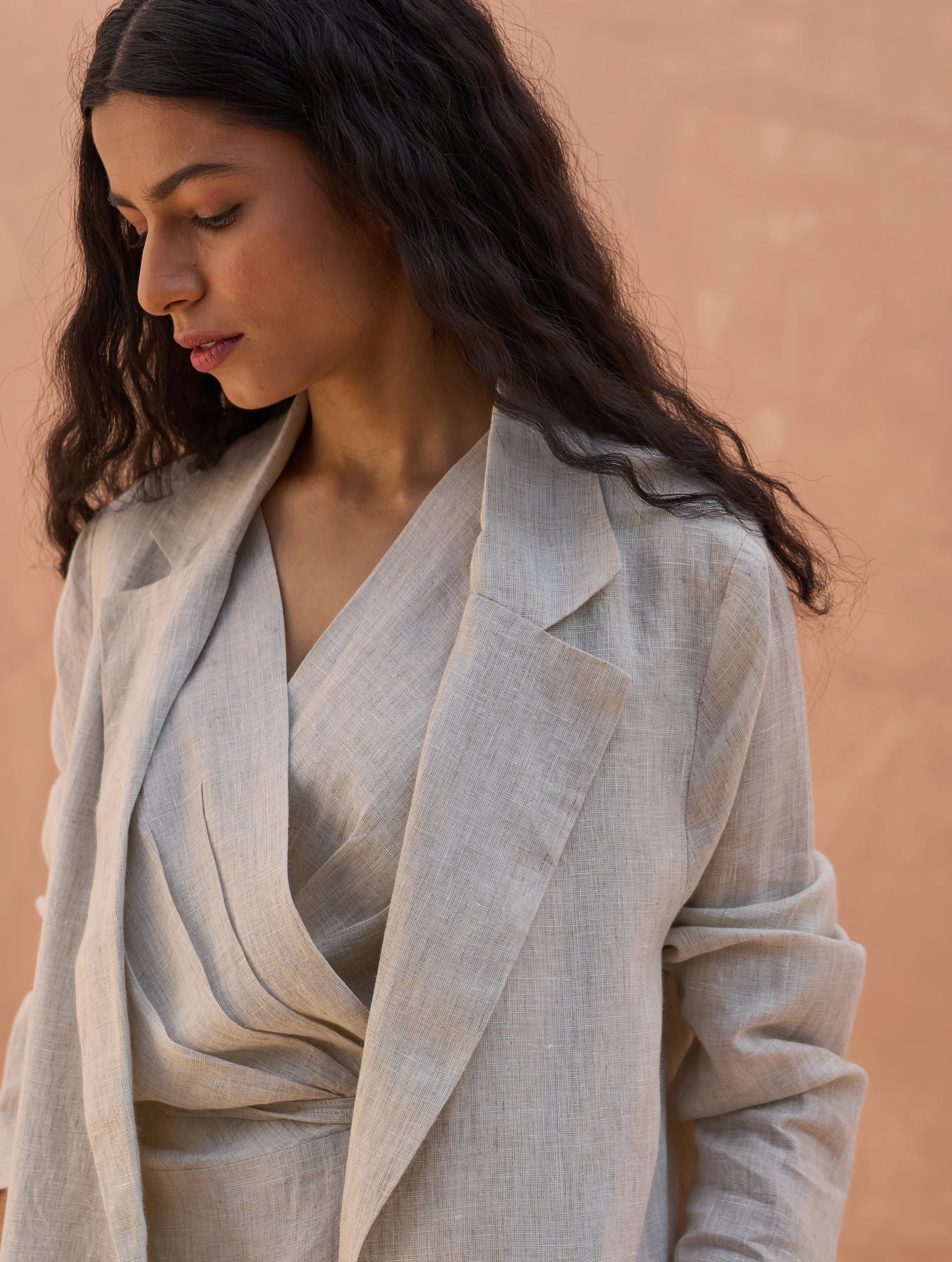 Carla Linen Summer Blazer - Off White - Image 3