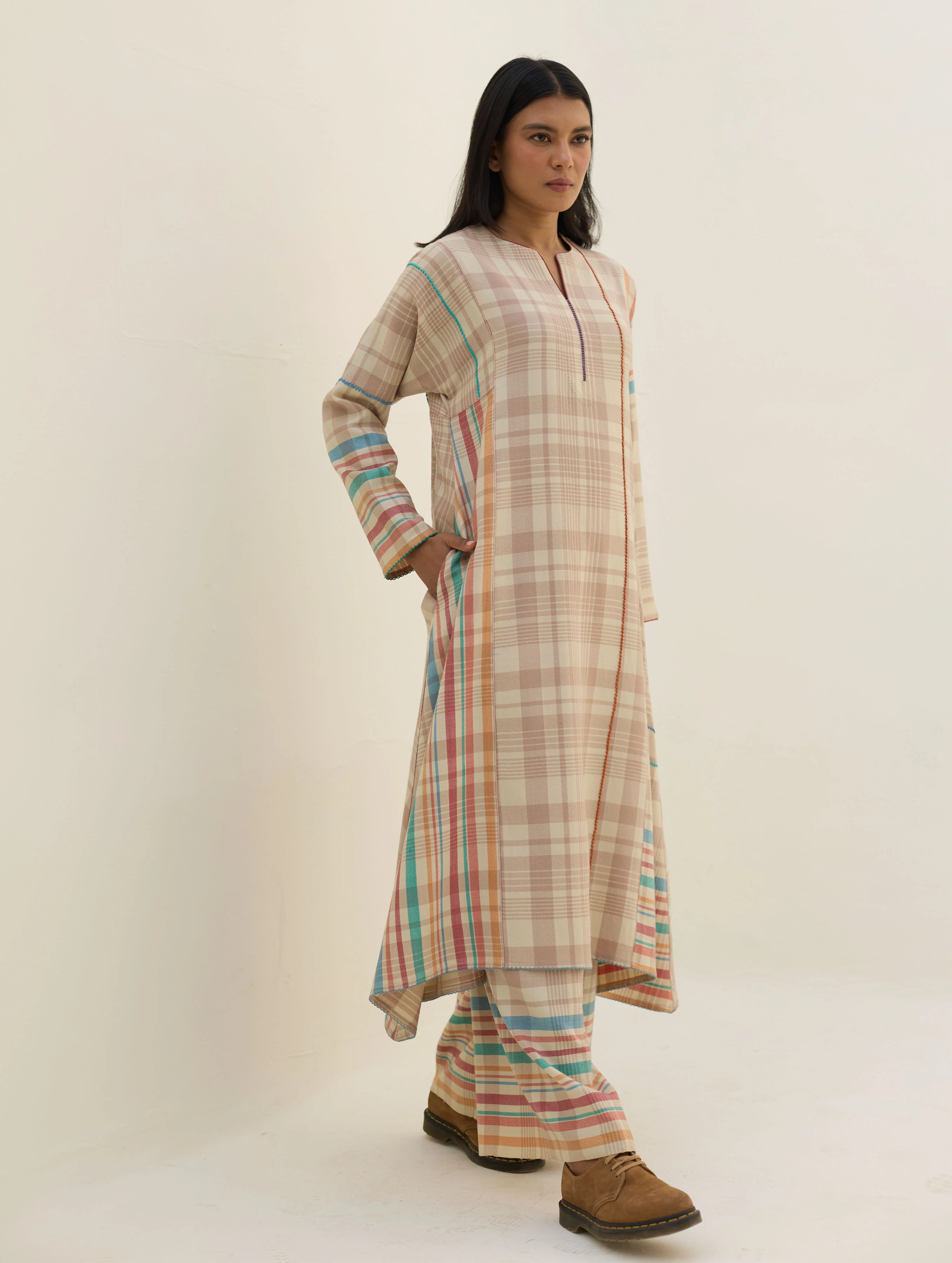 Daphne Merino Wool Kurta - Beige - Image 5