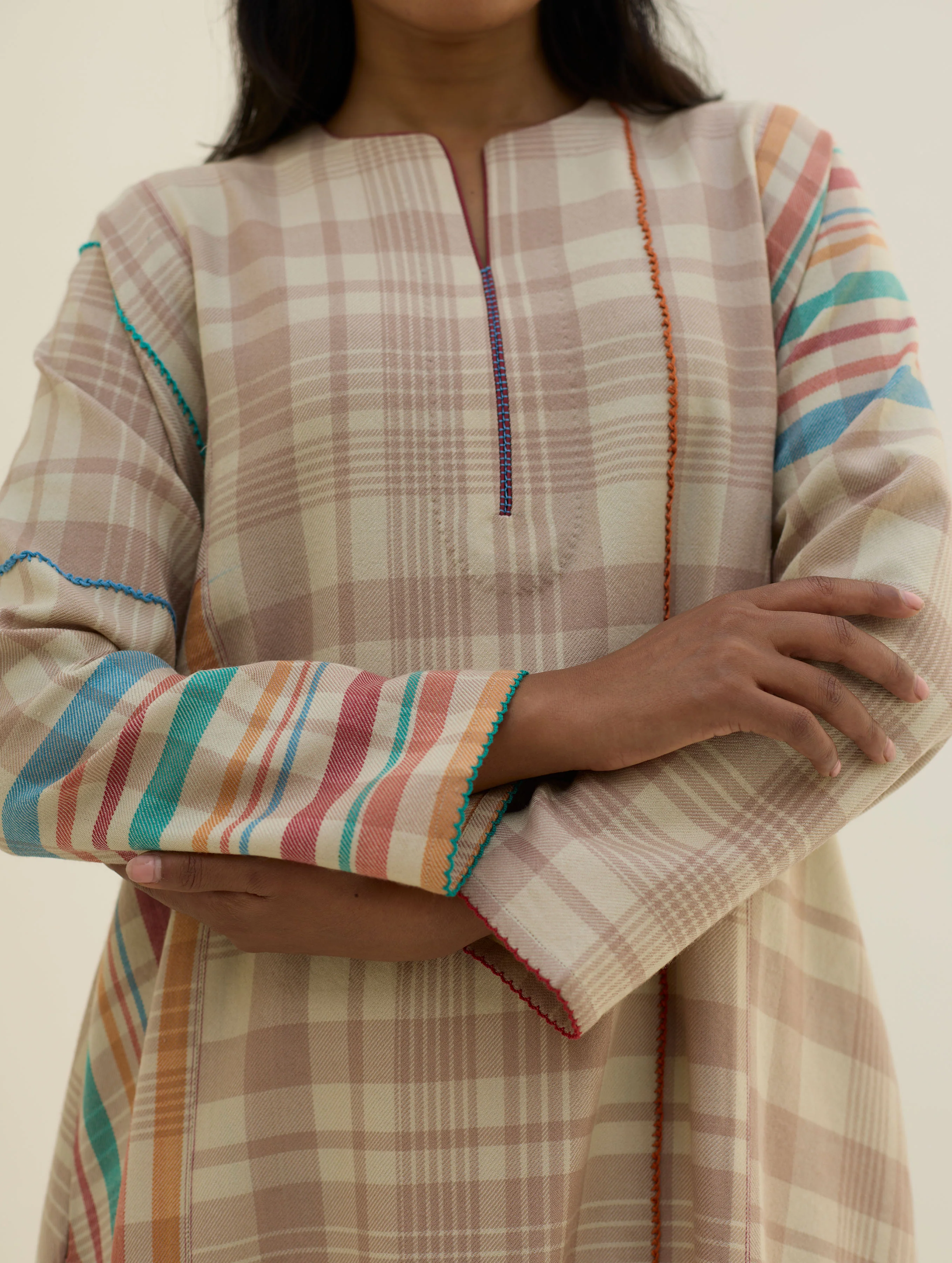 Daphne Merino Wool Kurta - Beige - Image 3