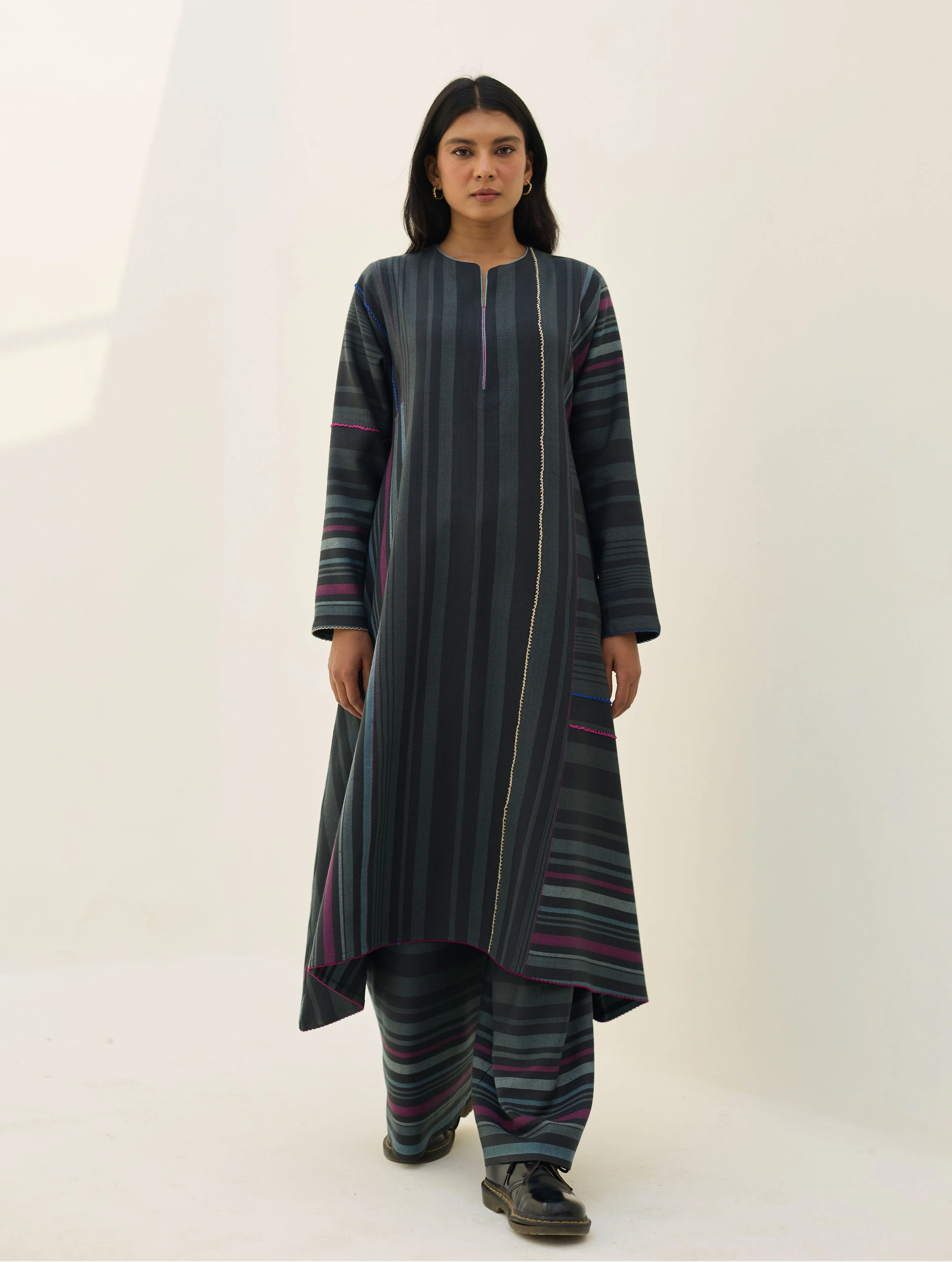 Daphne Merino Wool Kurta Sets - Charcoal