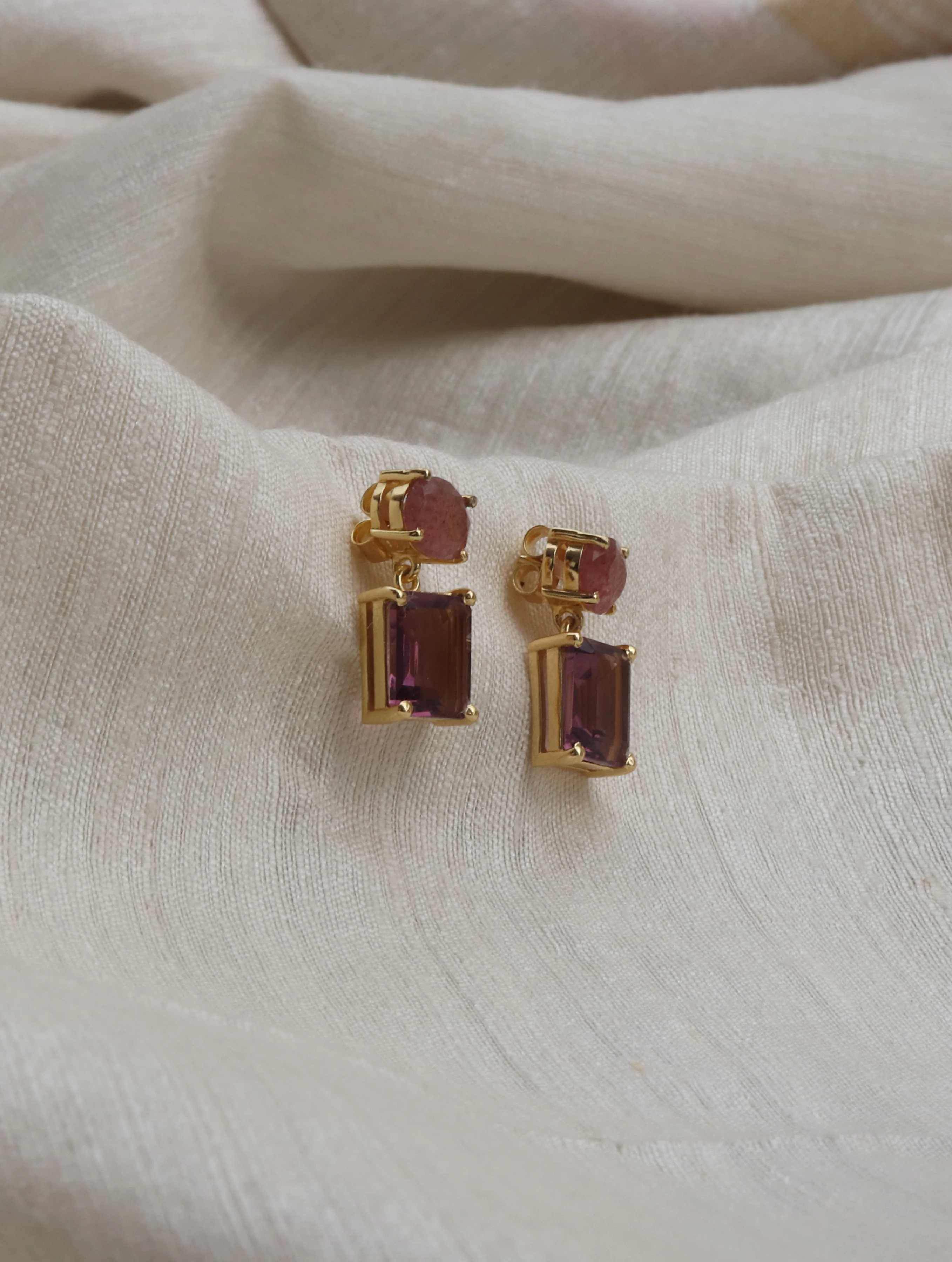 Diya Drop Earrings - Rose - Image 3