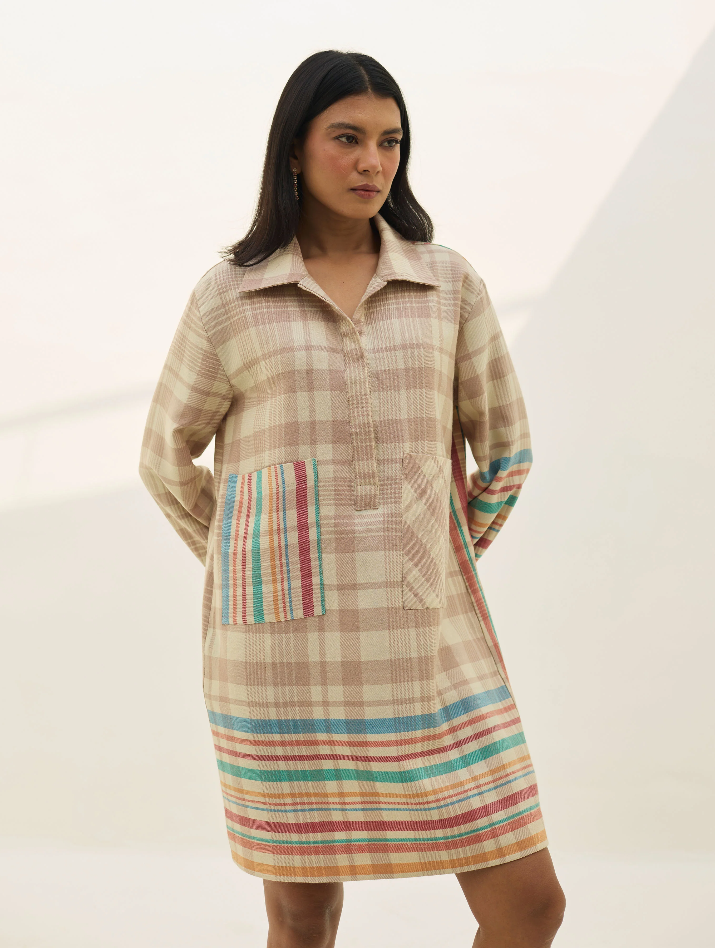 Eden Patch Pocket Dress - Beige