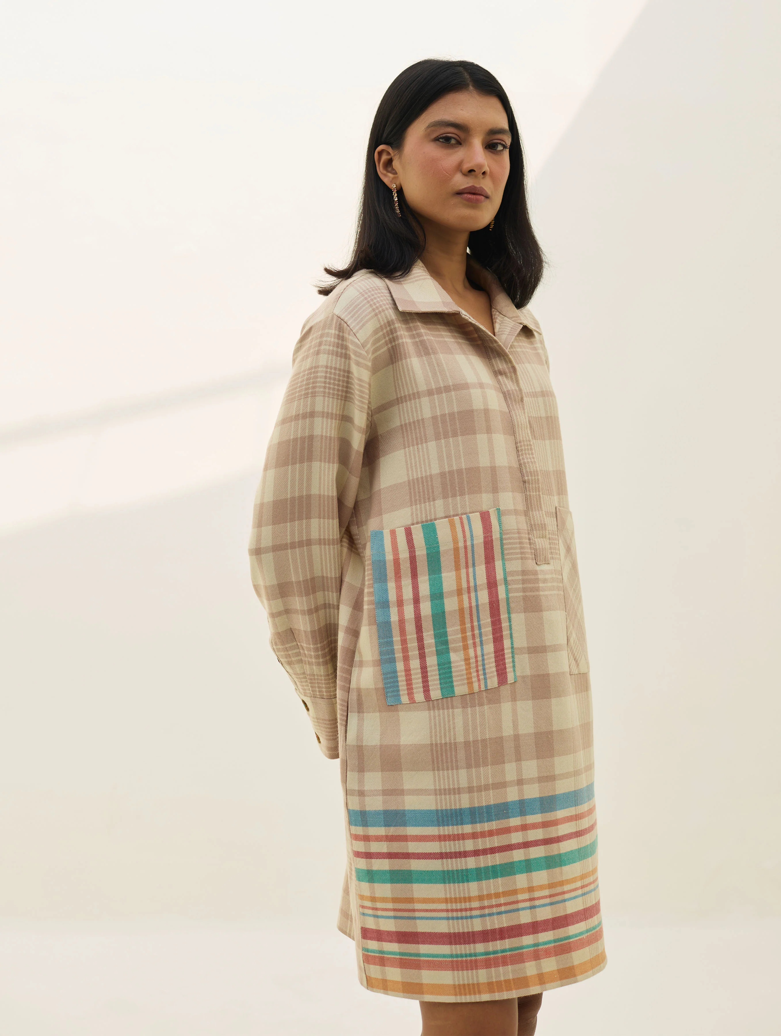 Eden Patch Pocket Dress - Beige - Image 4
