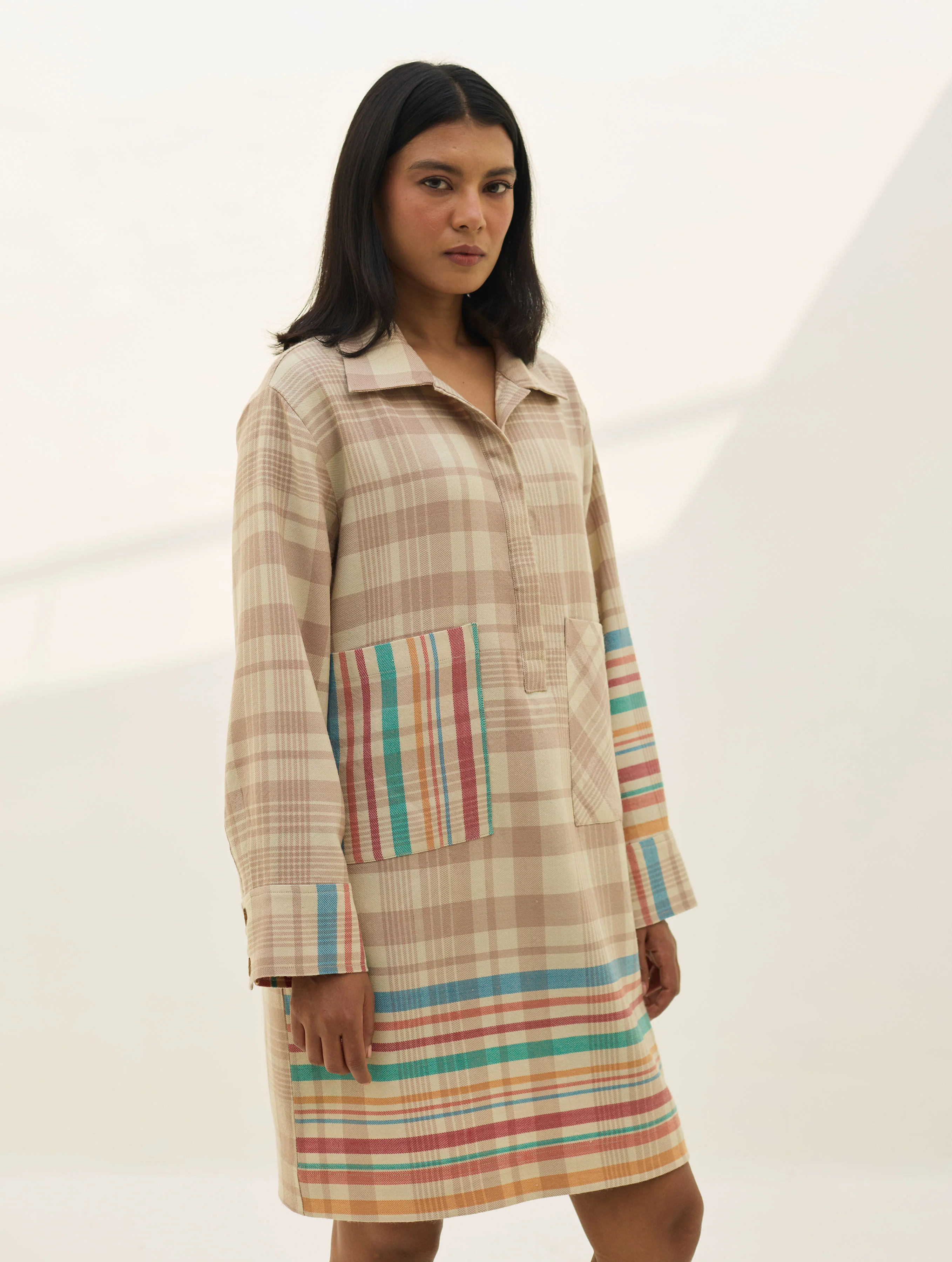 Eden Patch Pocket Dress - Beige - Image 6