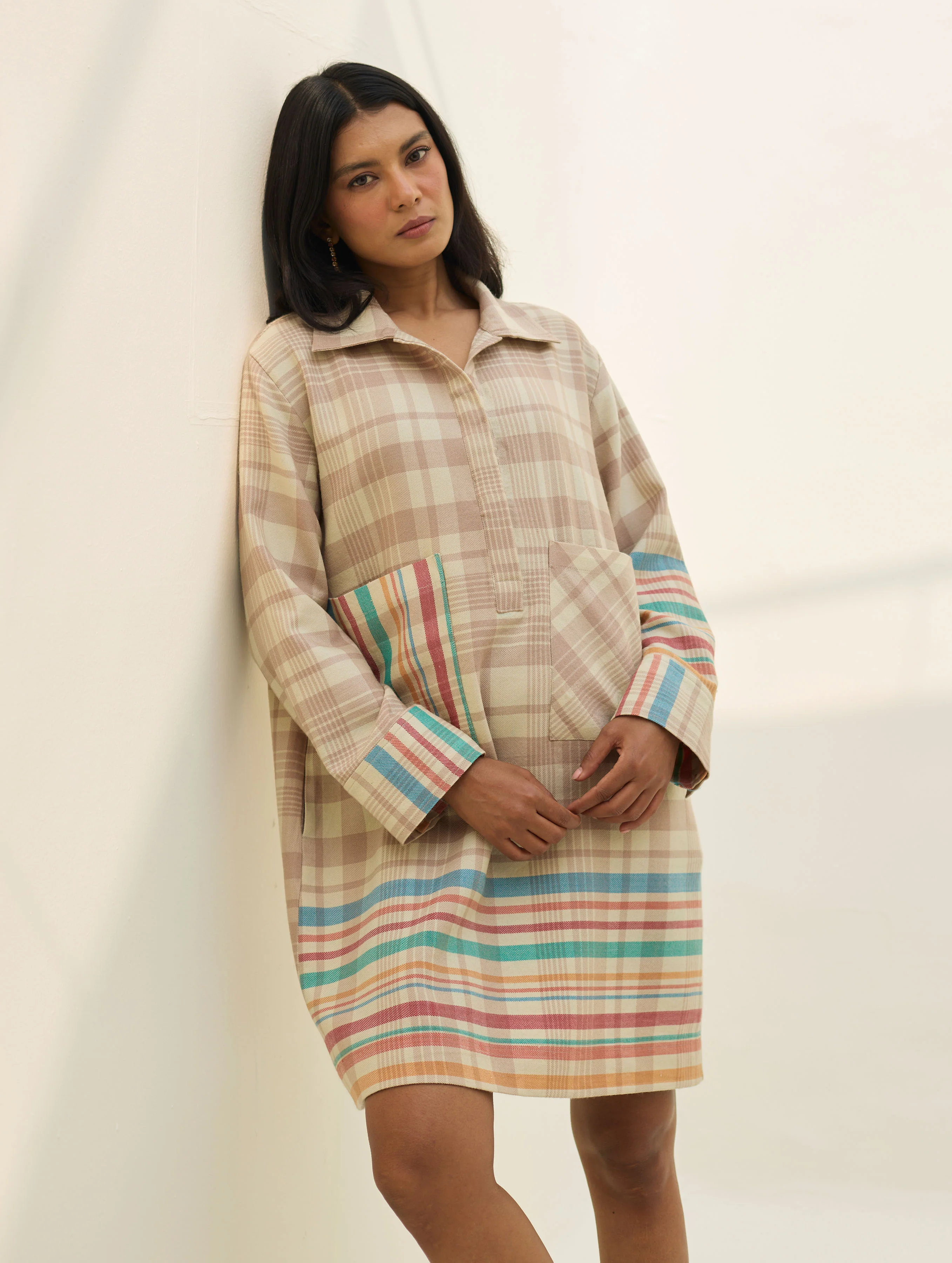 Eden Patch Pocket Dress - Beige - Image 8