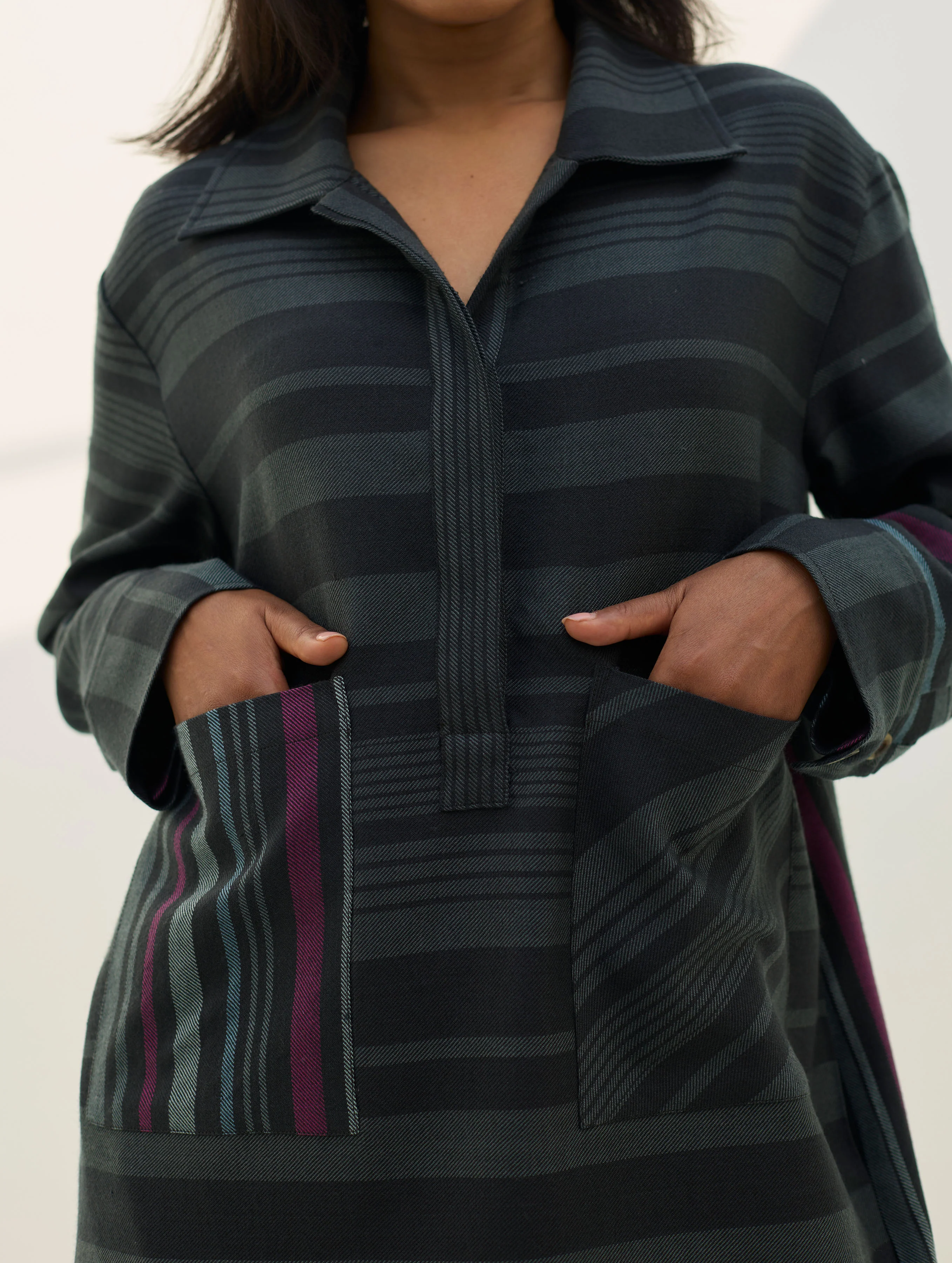 Eden Patch Pocket Dress - Charcoal - Image 2