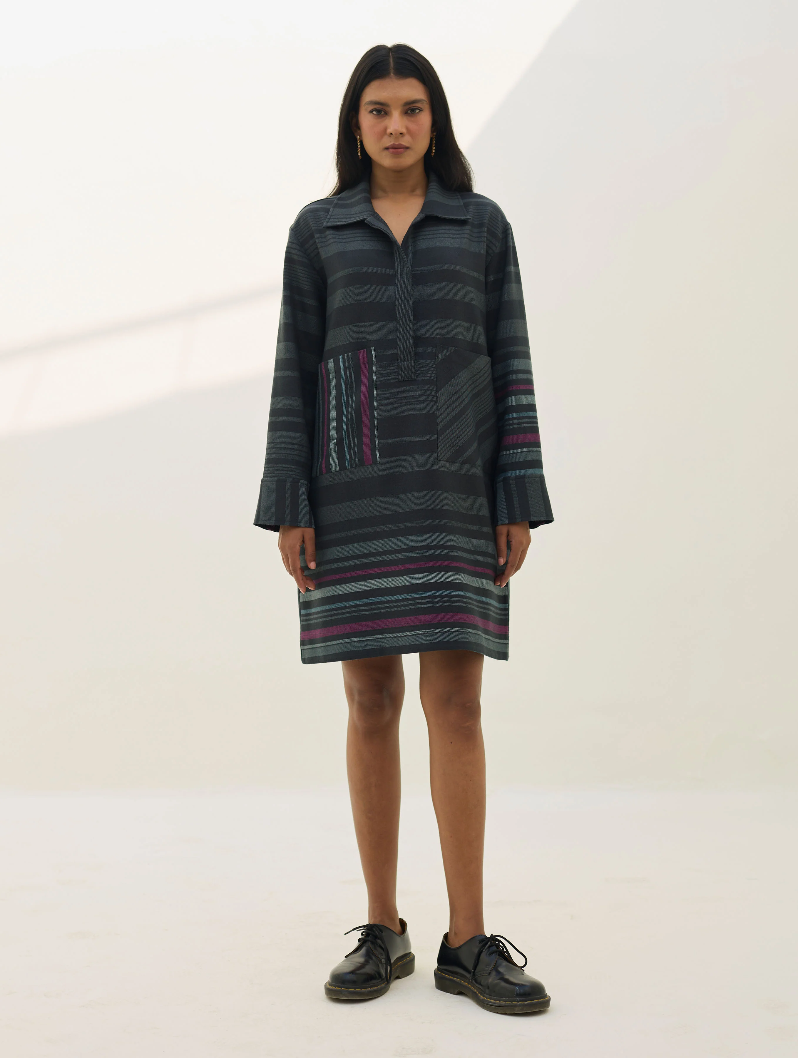 Eden Patch Pocket Dress - Charcoal - Image 3