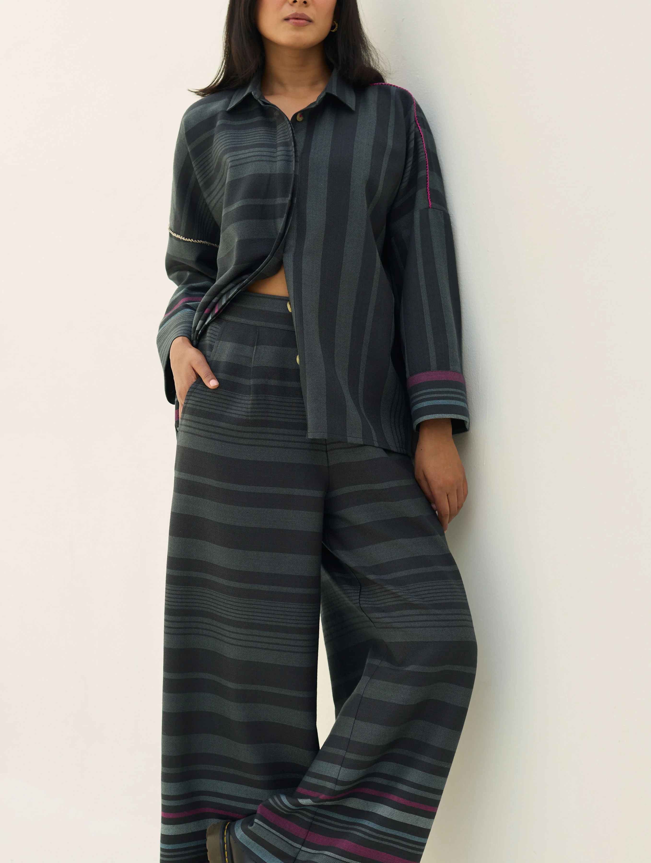 Ellen Dolman Sleeve Shirt - Charcoal - Image 8