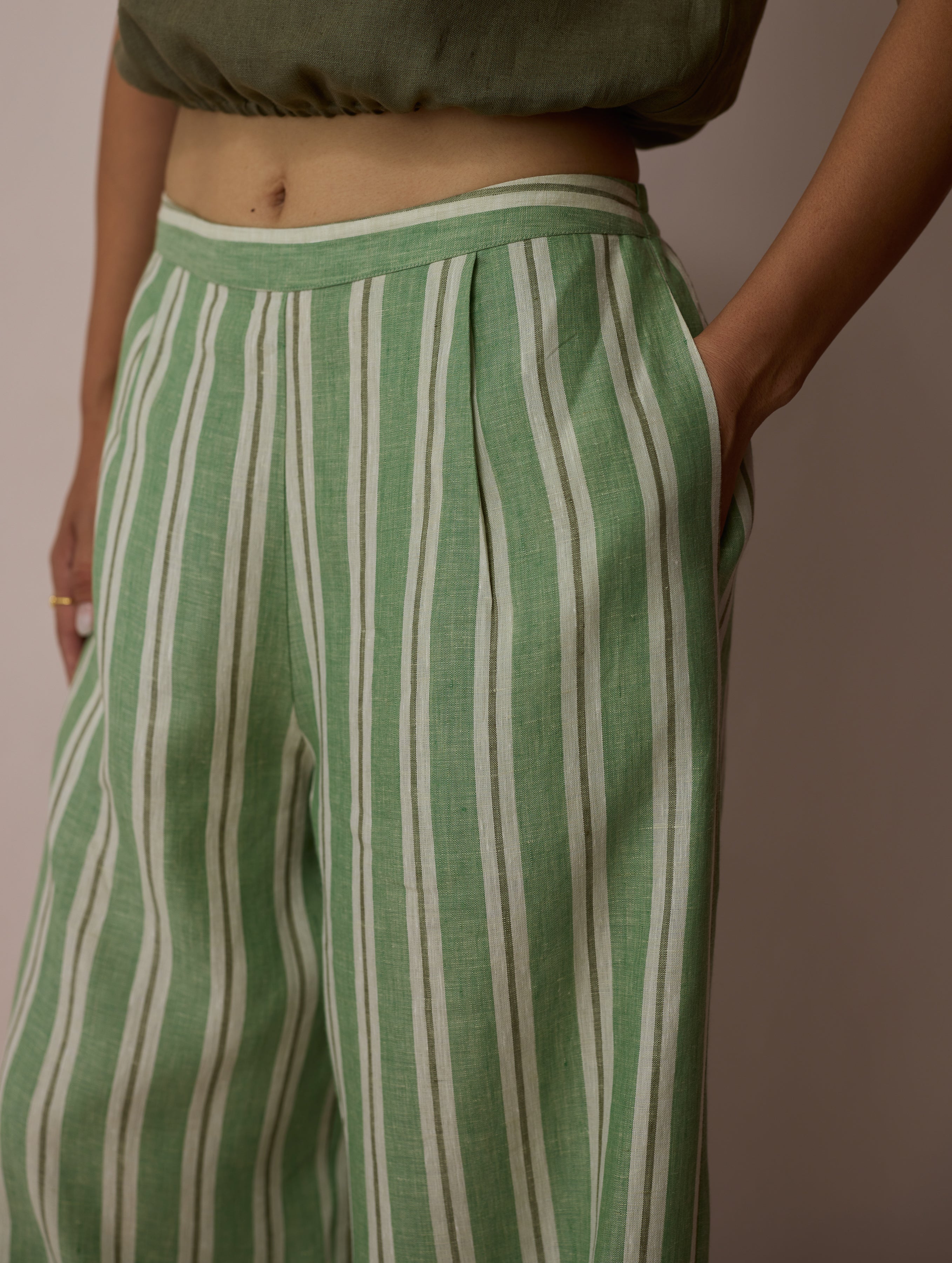 Ello Block-Printed Linen Co-ord Set - Fern - Image 11