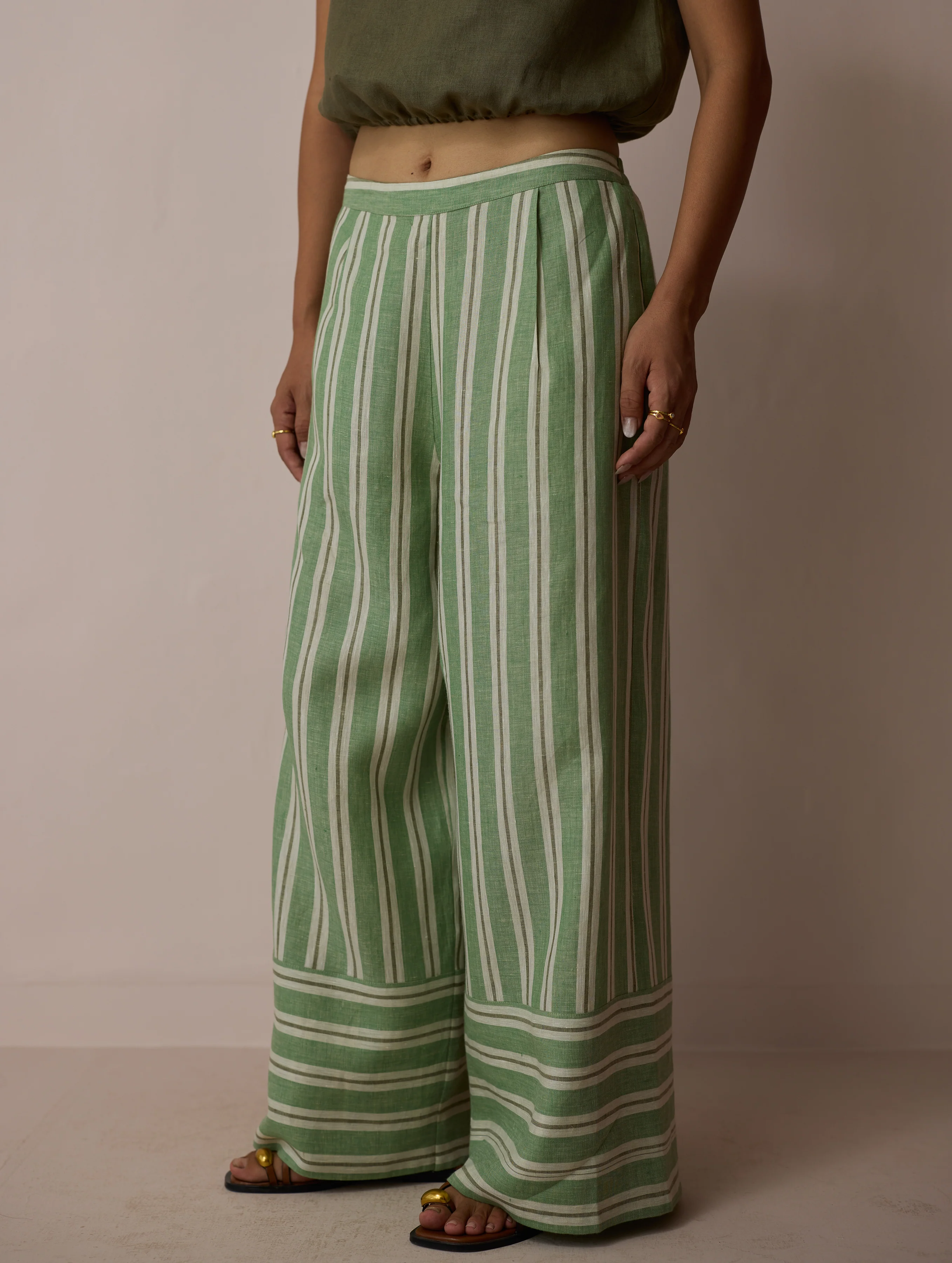 Ello Block-Printed Linen Co-ord Set - Fern - Image 13
