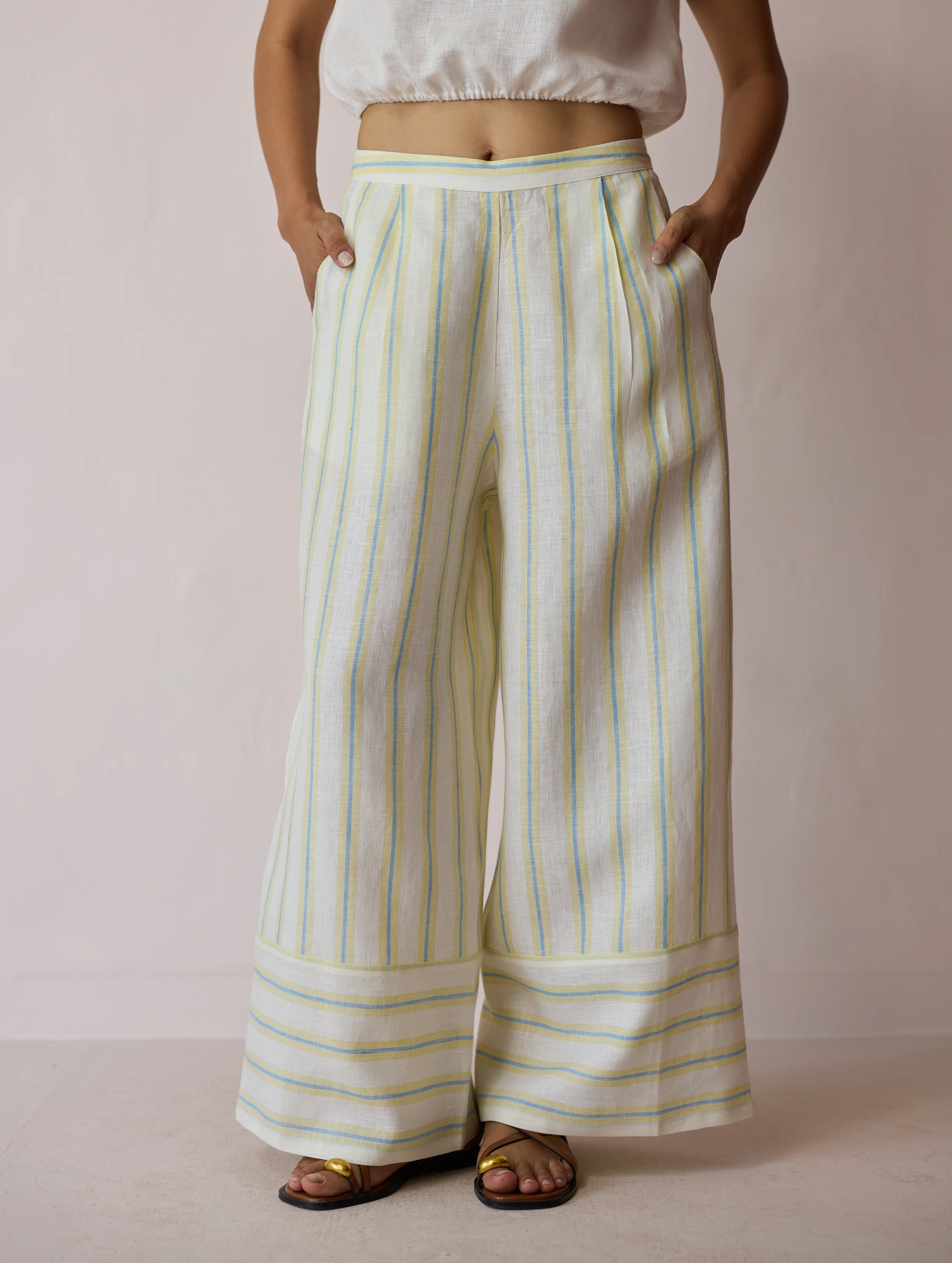 Ello Block-Printed Linen Co-ord Set - Ivory - Image 15