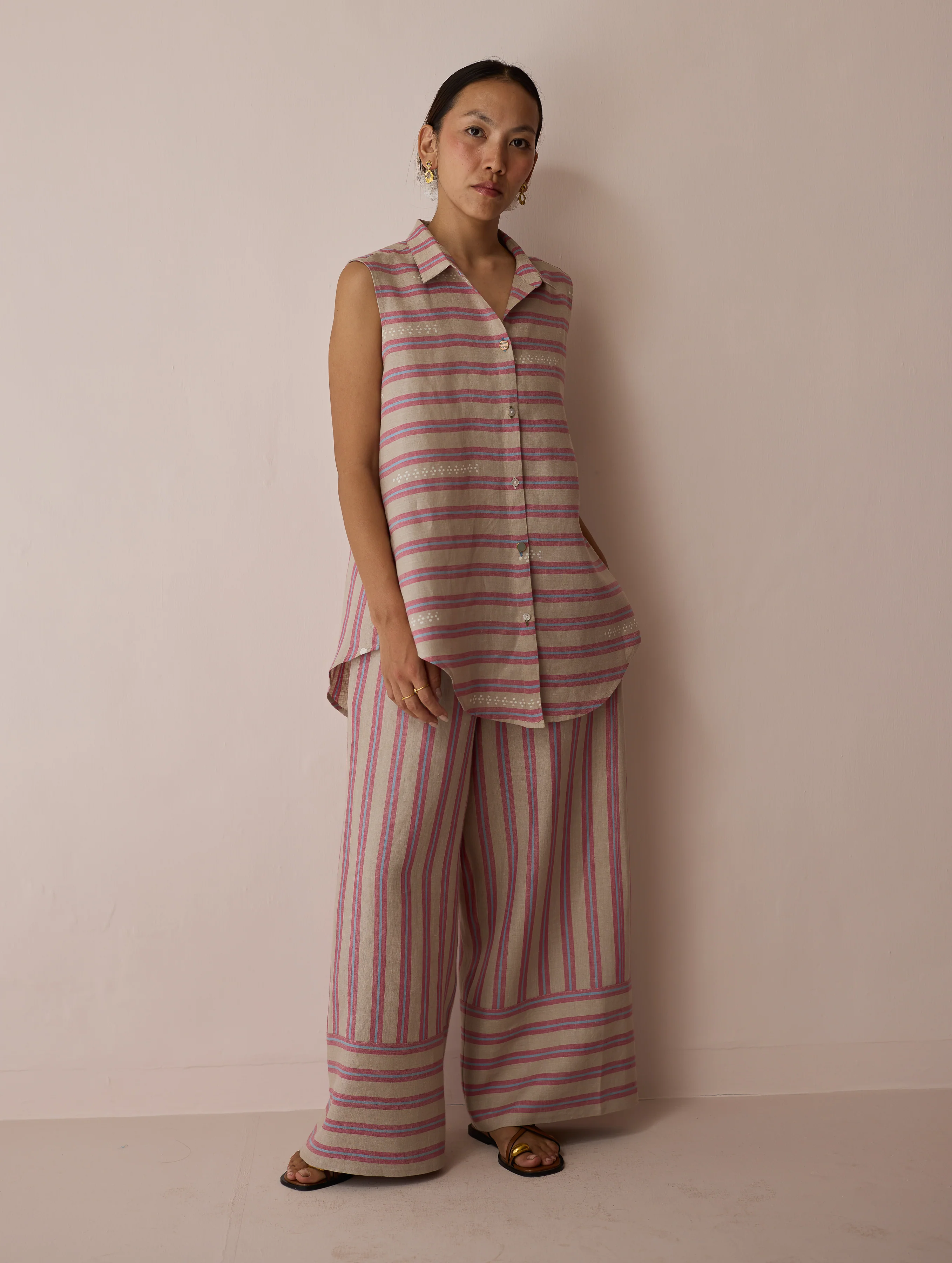 Ello Block-Printed Linen Co-ord Set - Natural - Image 11