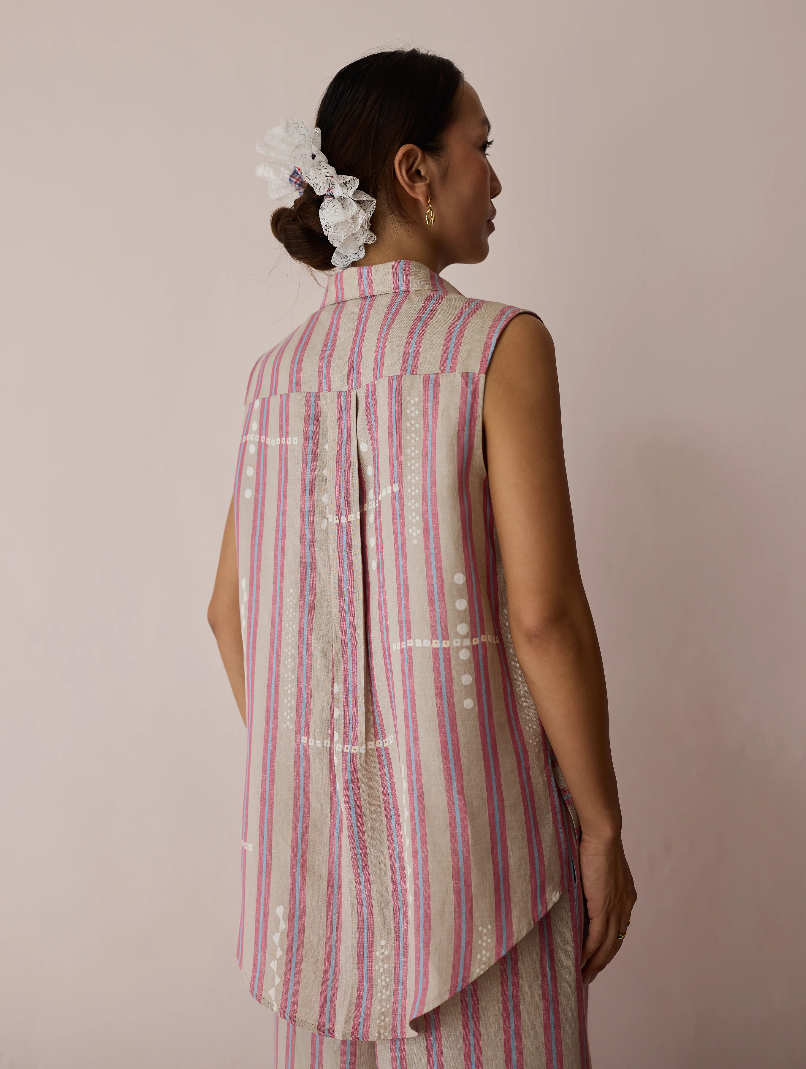 Ello Block-Printed Linen Co-ord Set - Natural - Image 18